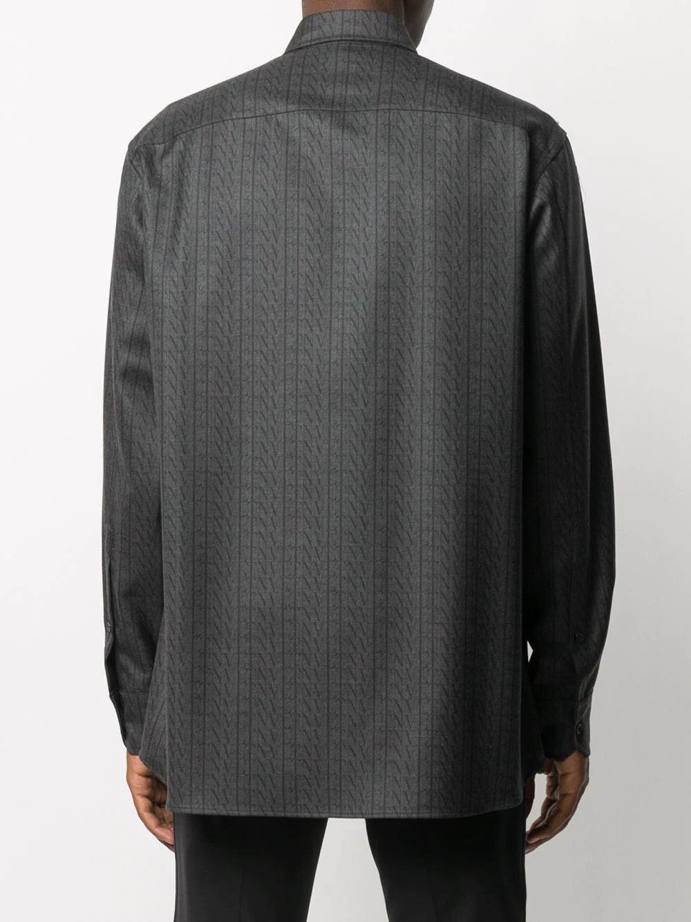 VLTN-print wool shirt - 4