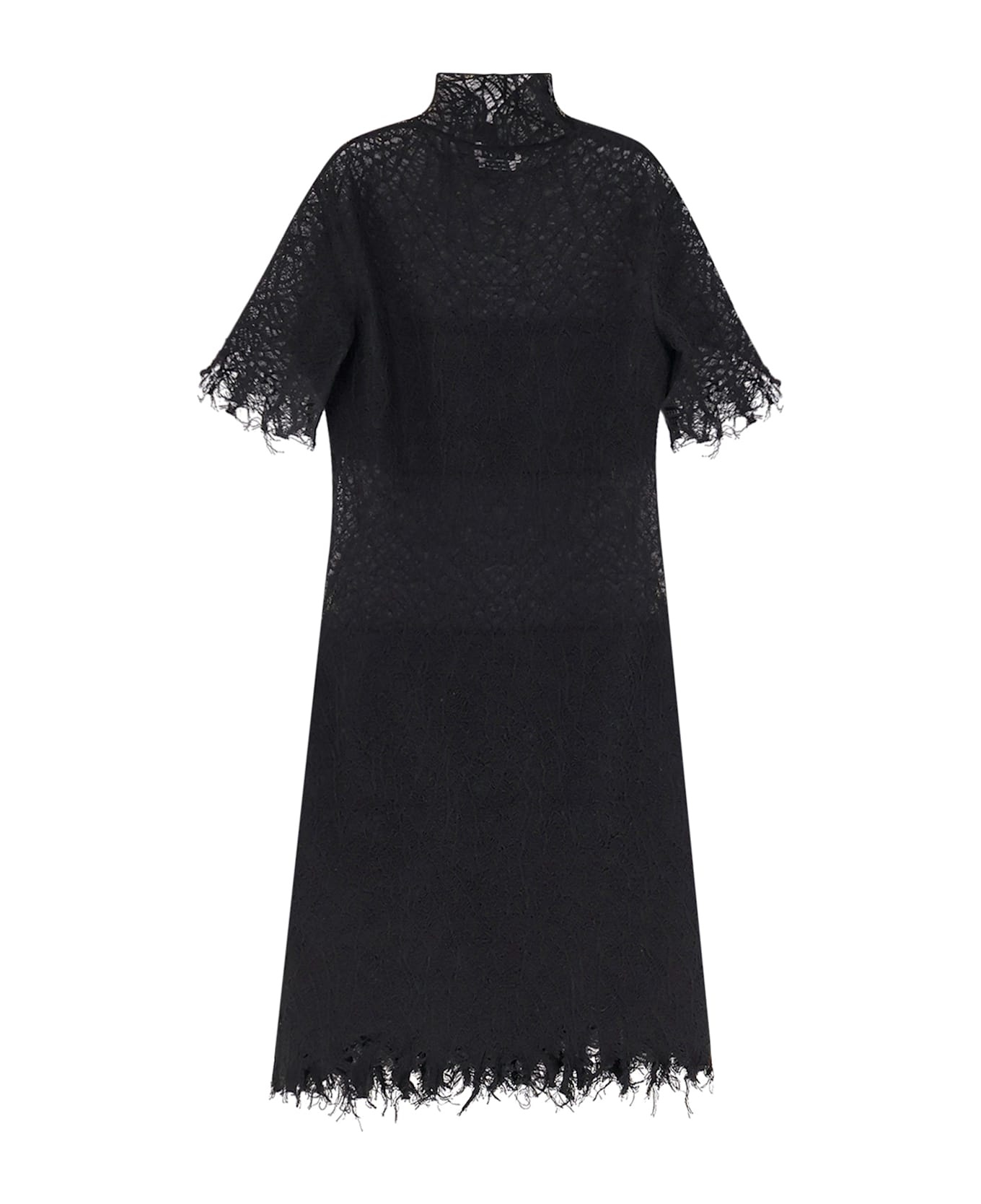 Lace Dress With Cotton Inserts And Organic Silk - 2