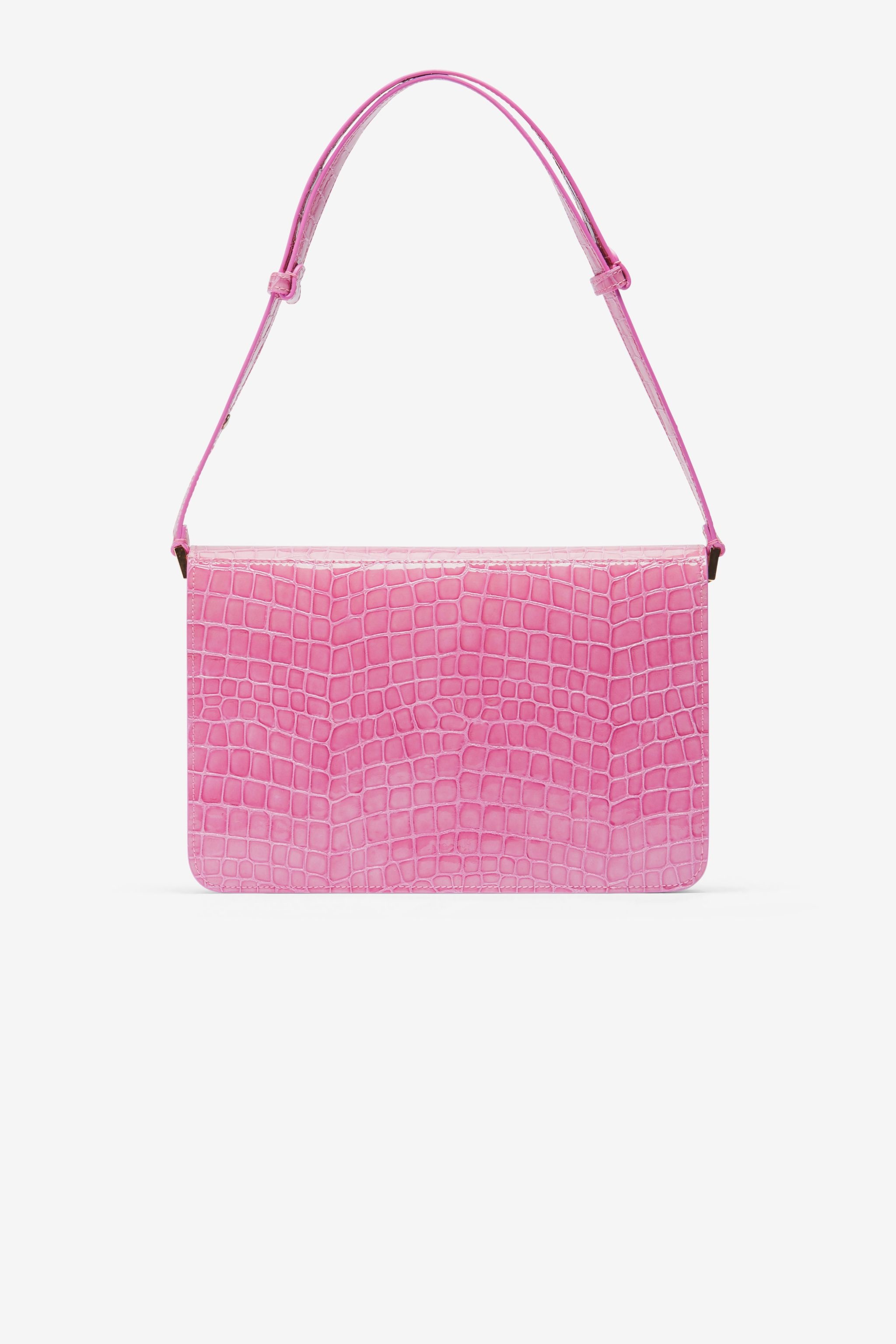 EDITH CROC-EFFECT LEATHER SHOULDER BAG - 2