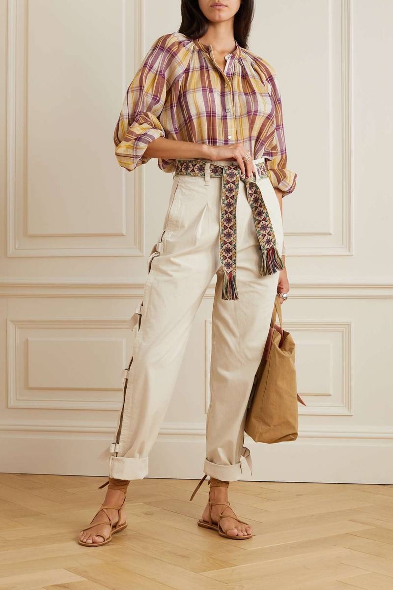 Isabel Marant Étoile Keowina cotton-canvas tapered pants outlook