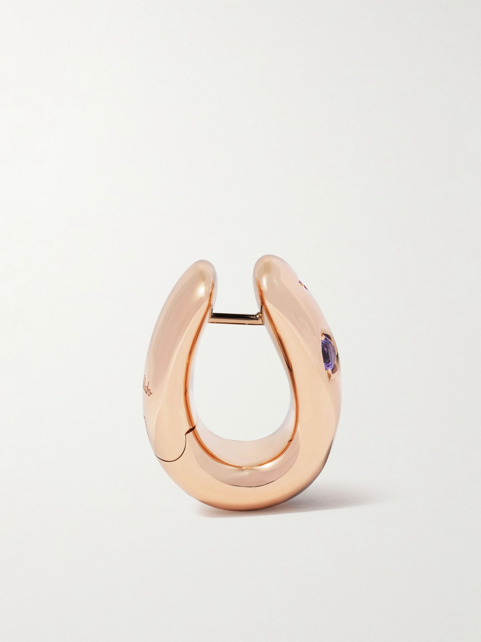 Iconica 18-karat rose gold multi-stone hoop earrings Gold - 3