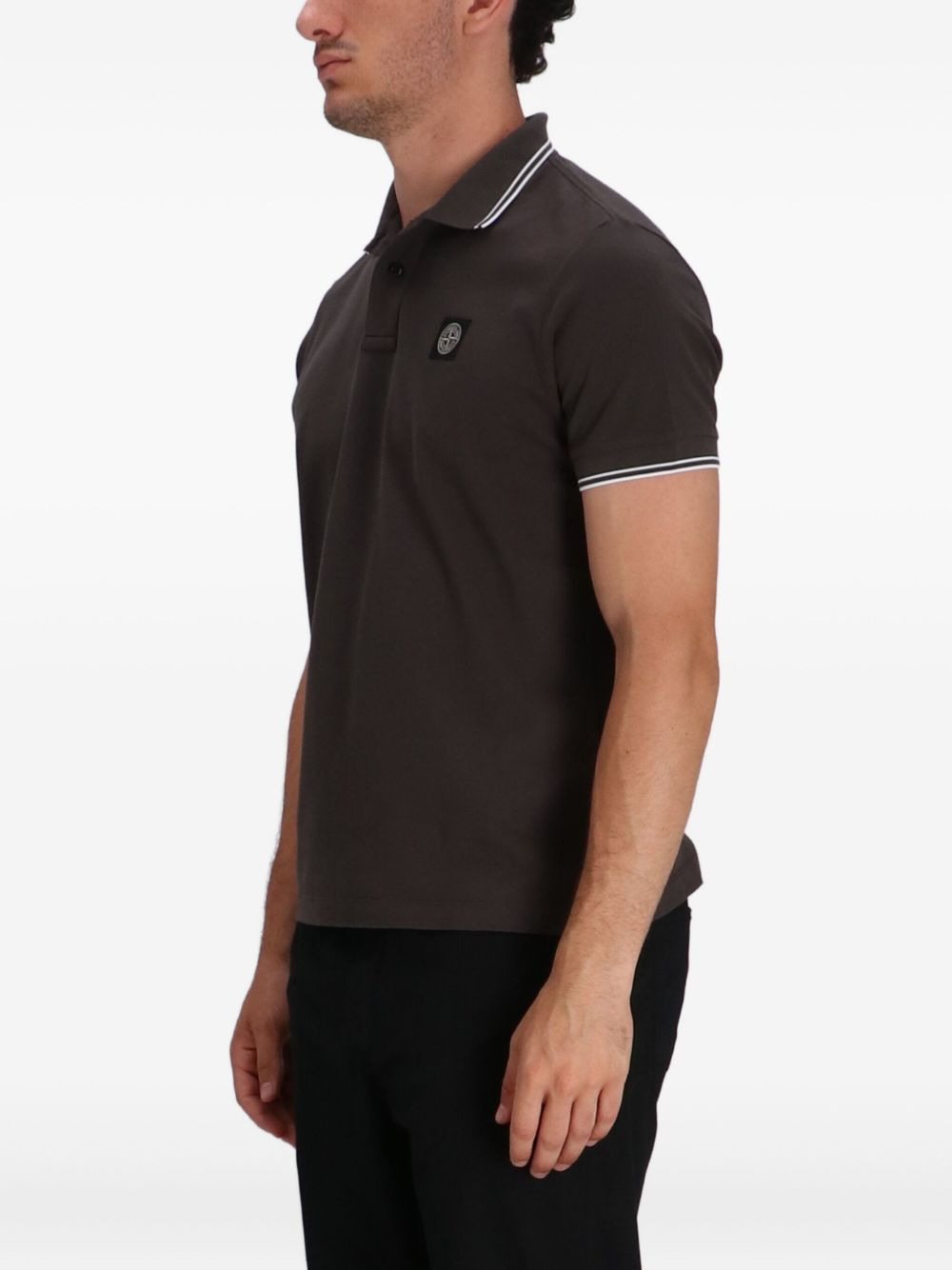 tipped-collar logo polo shirt - 3
