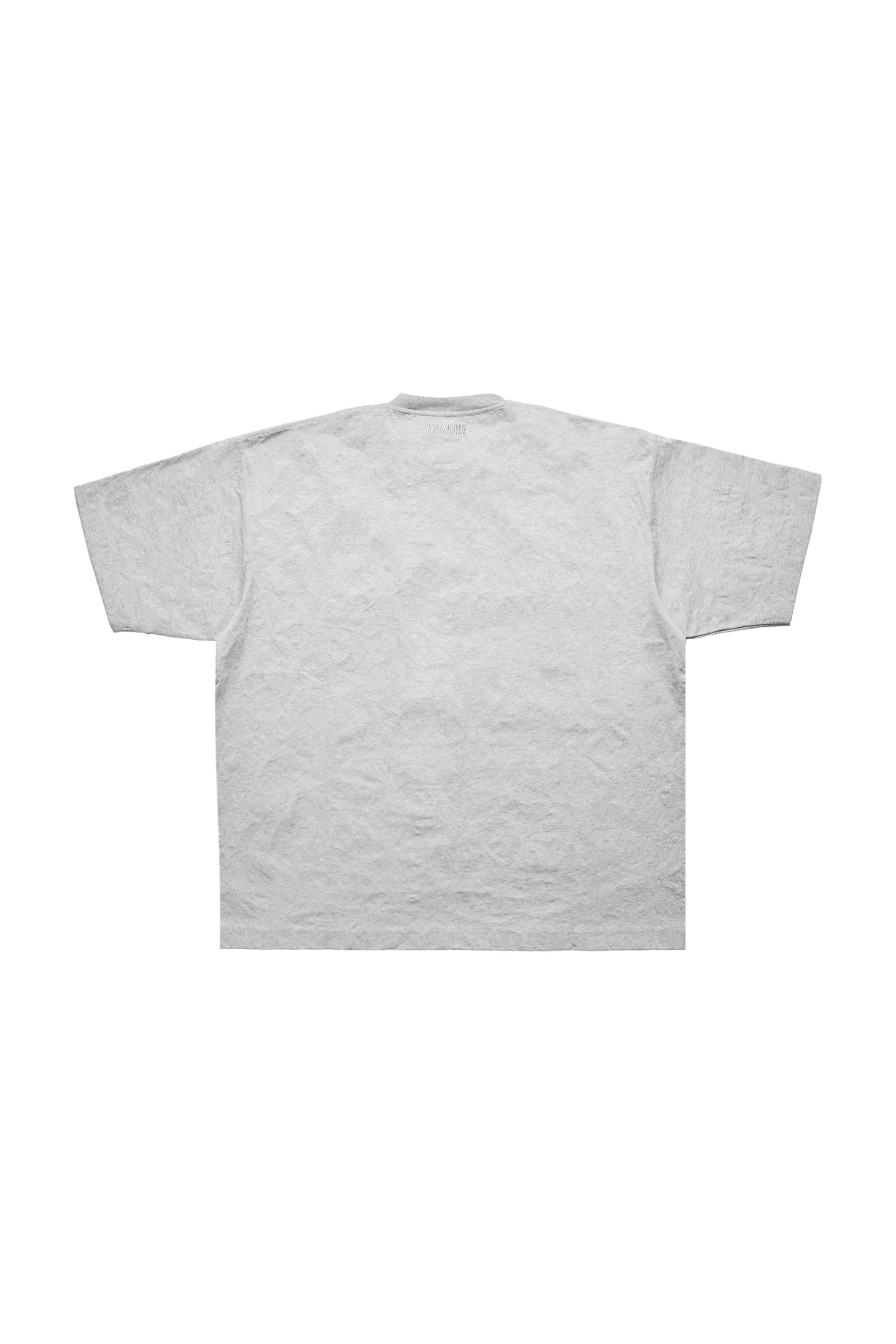 Vetements Metalized Wrinkled Logo Embroidered T-Shirt Grey Melange - 2