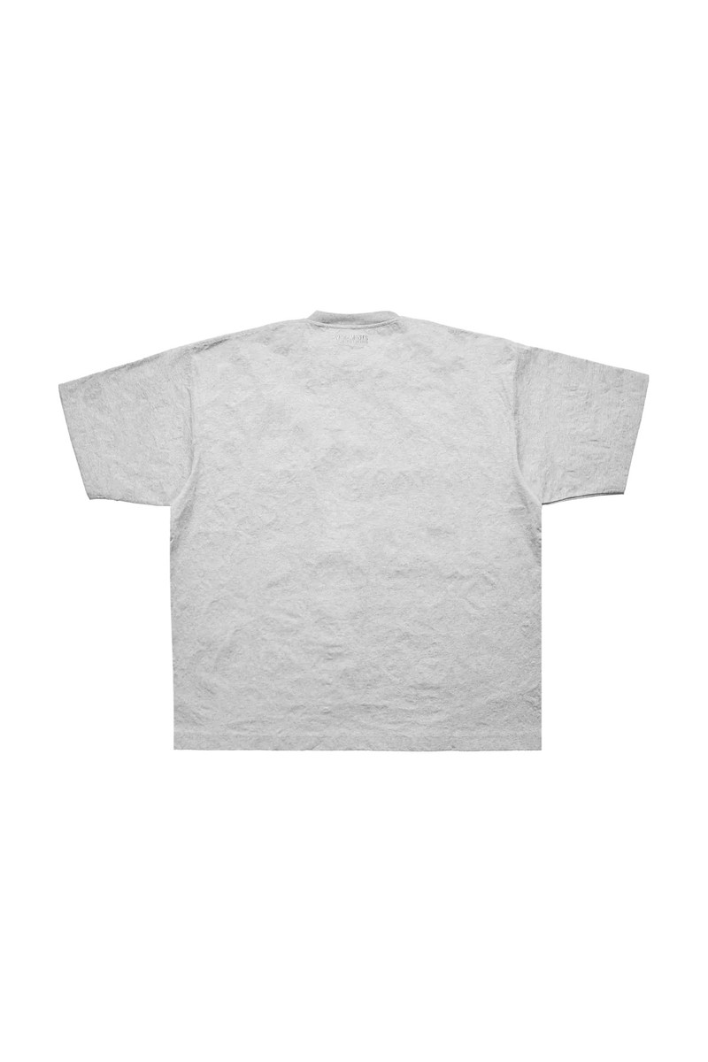 VETEMENTS Vetements Metalized Wrinkled Logo Embroidered T-Shirt Grey Melange outlook