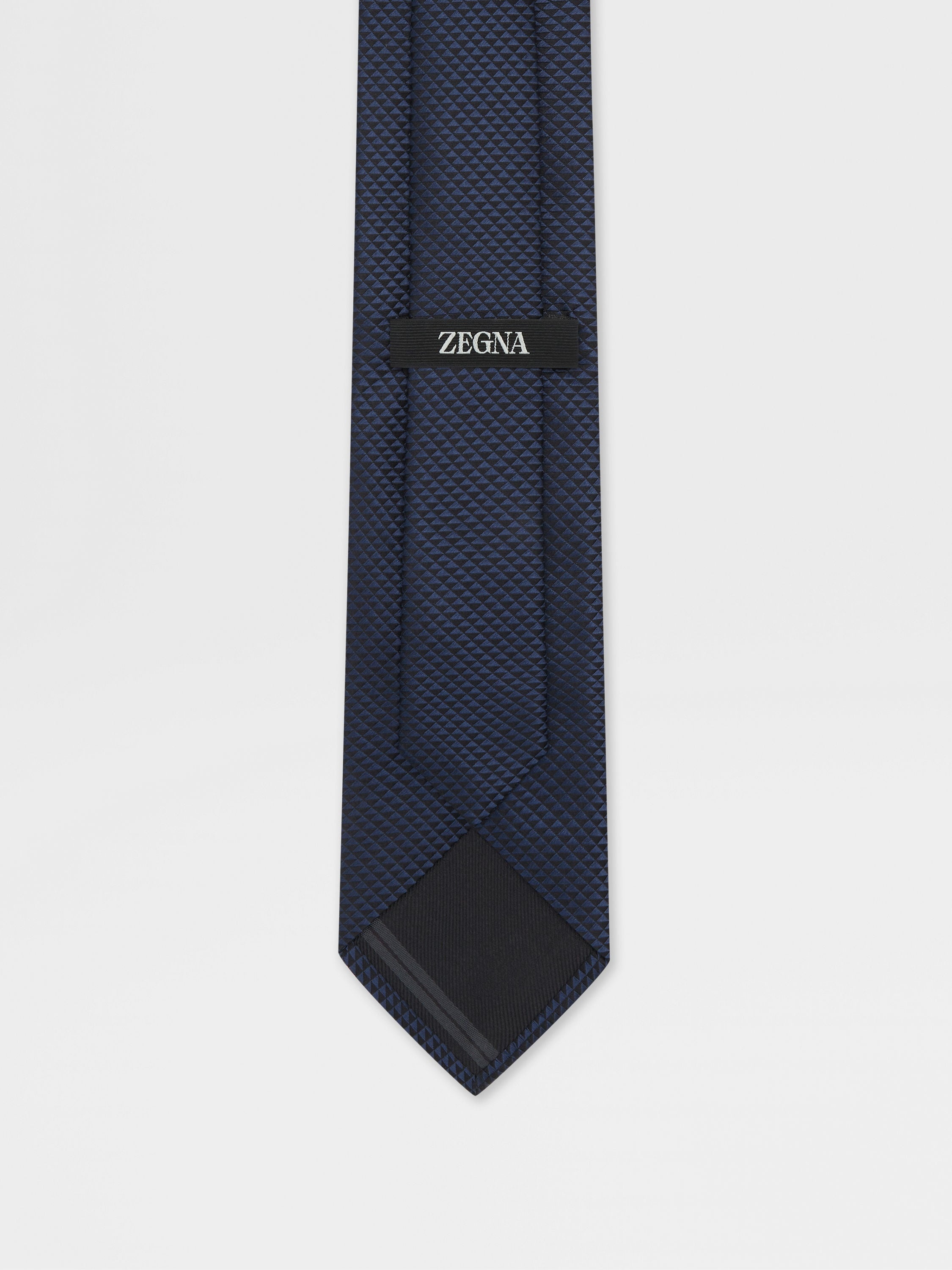 DARK BLUE SILK TIE - 3
