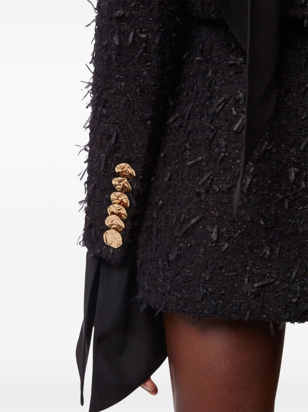 frayed tweed crop jacket - 5