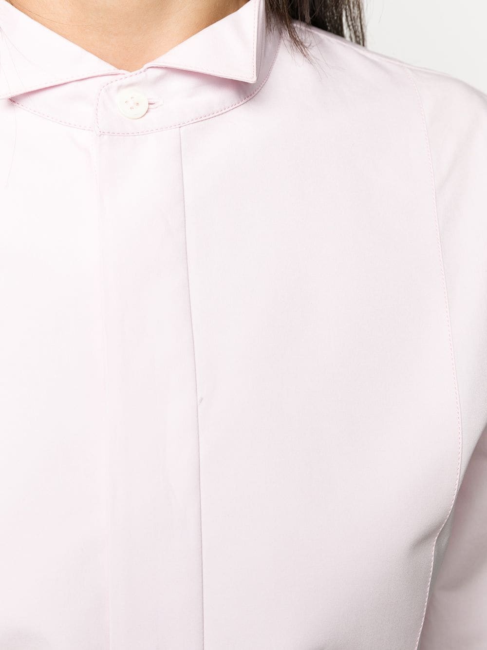 wing collar buttoned shirt - 5