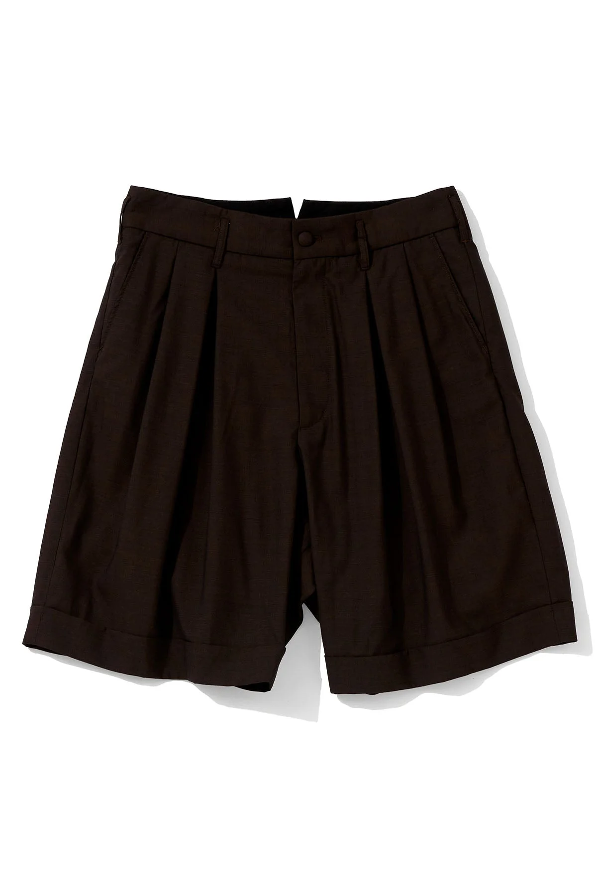 Bontan Shorts for Nepenthes NY and Blue in Green - Dark Brown Tropical Wool - 1