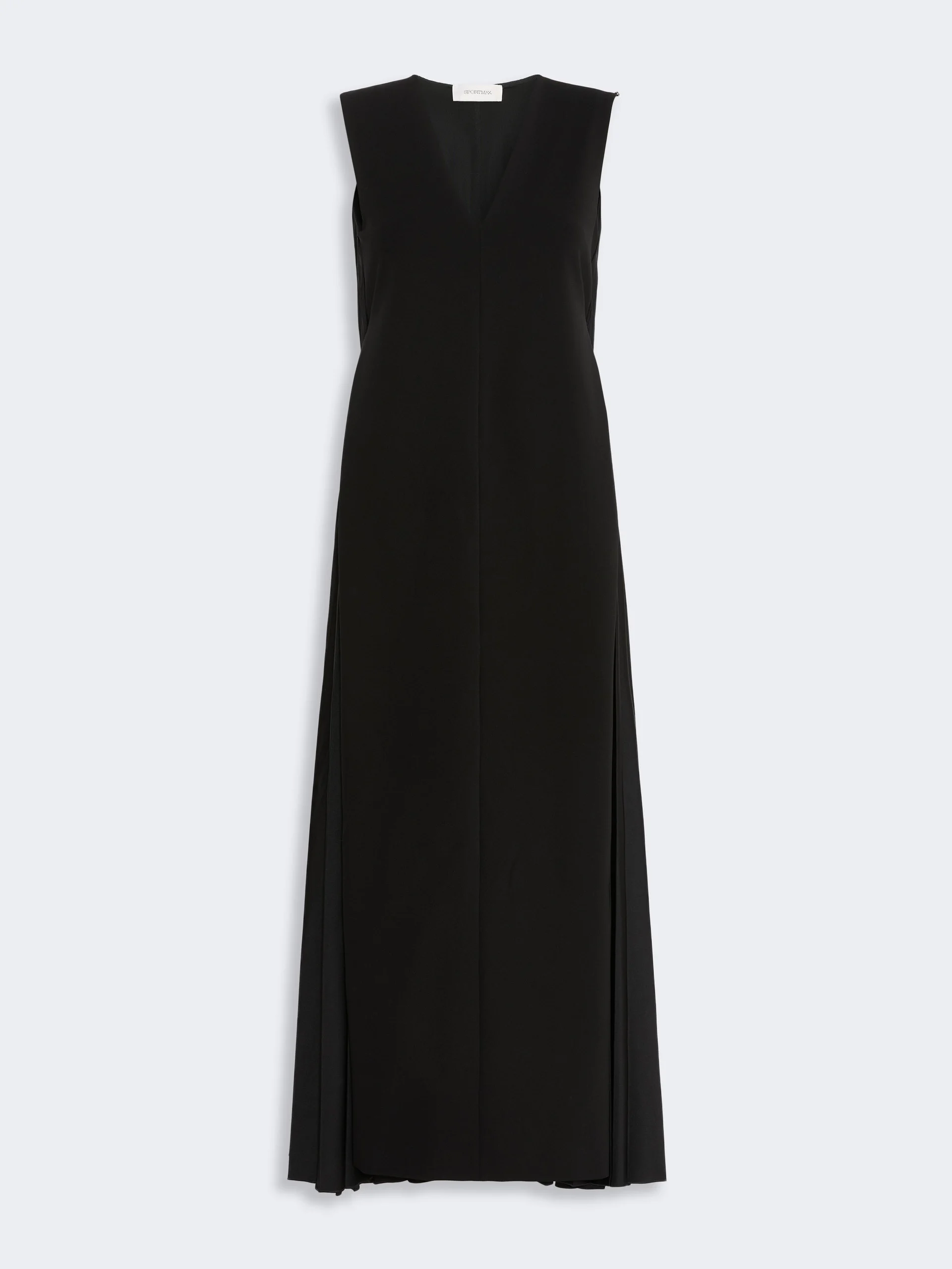 ADESSO Long plissé-pleated viscose dress - BLACK - 1