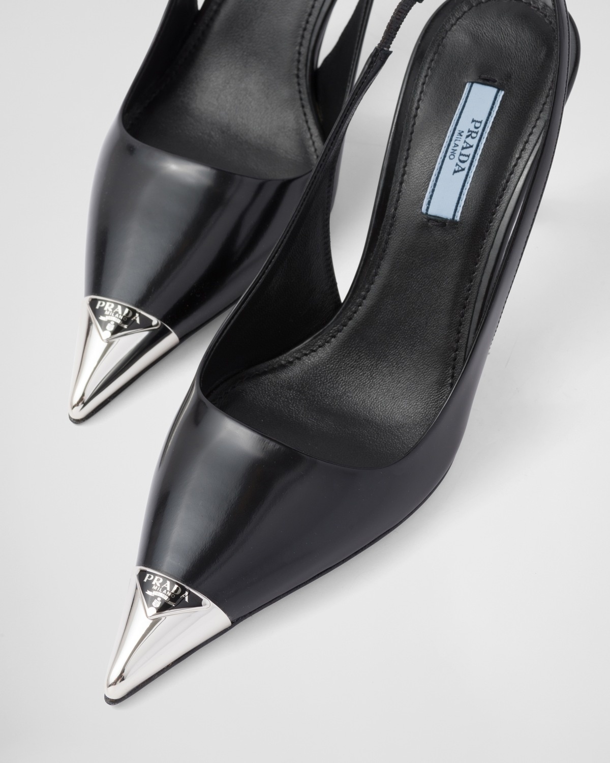 Brushed leather slingback pumps - 6