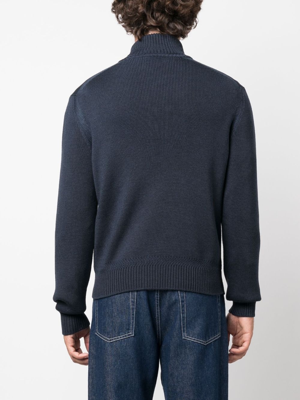 half-zip wool-silk jumper - 4