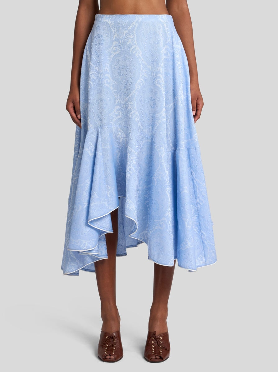 FLORAL ASYMMETRIC MIDI SKIRT - 2
