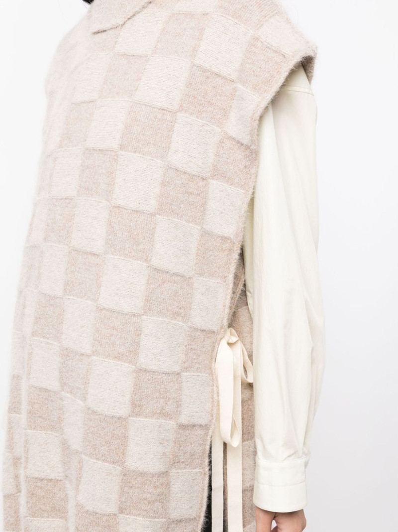 checkerboard-pattern knitted vest 5