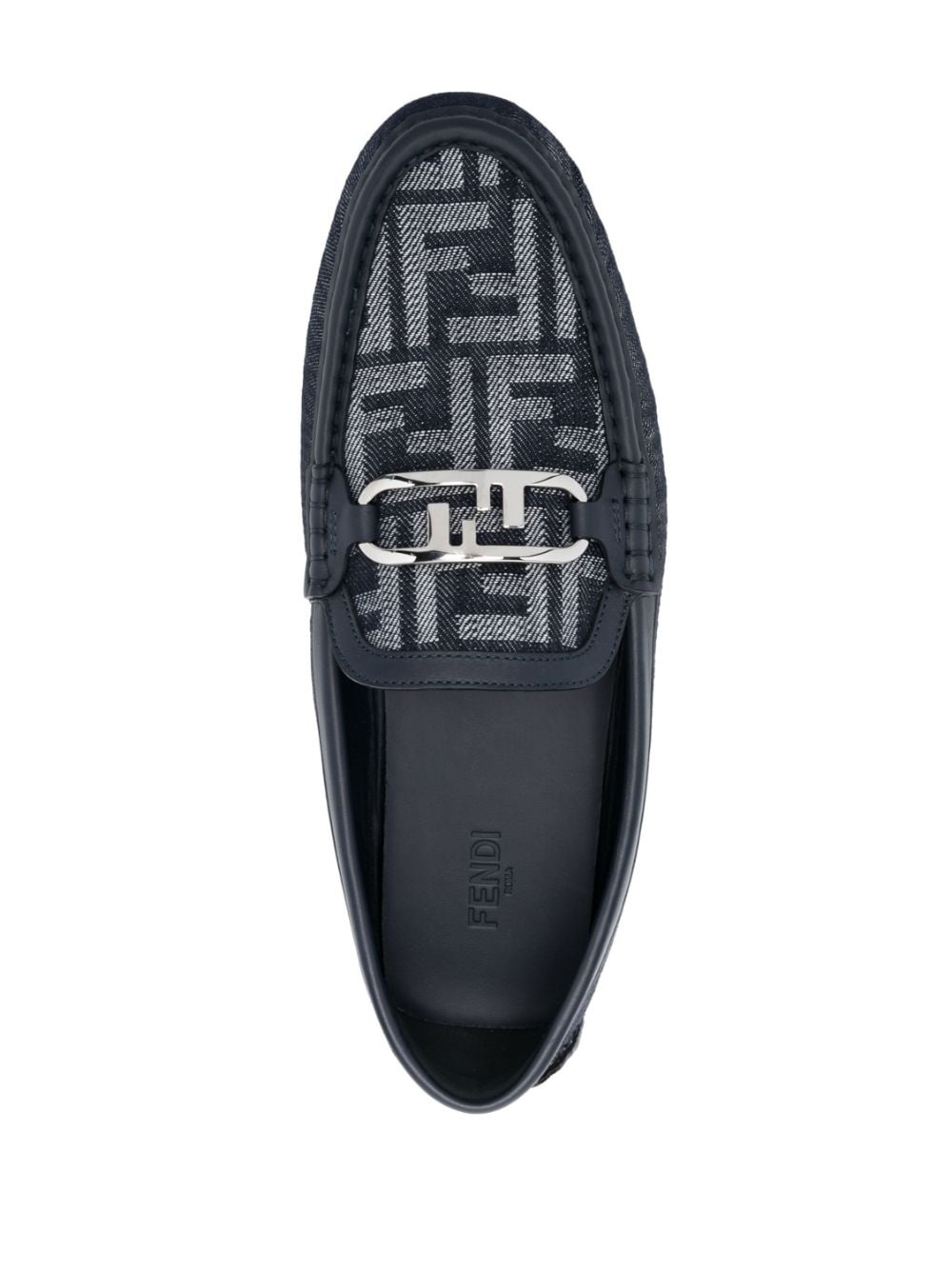 logo-plaque leather loafers - 4