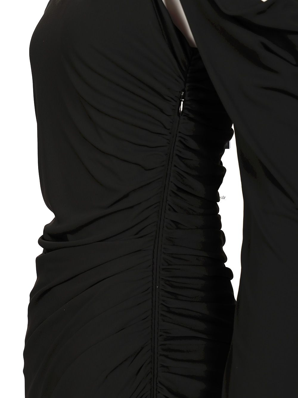Crepe Midi Dress Dresses Black - 5