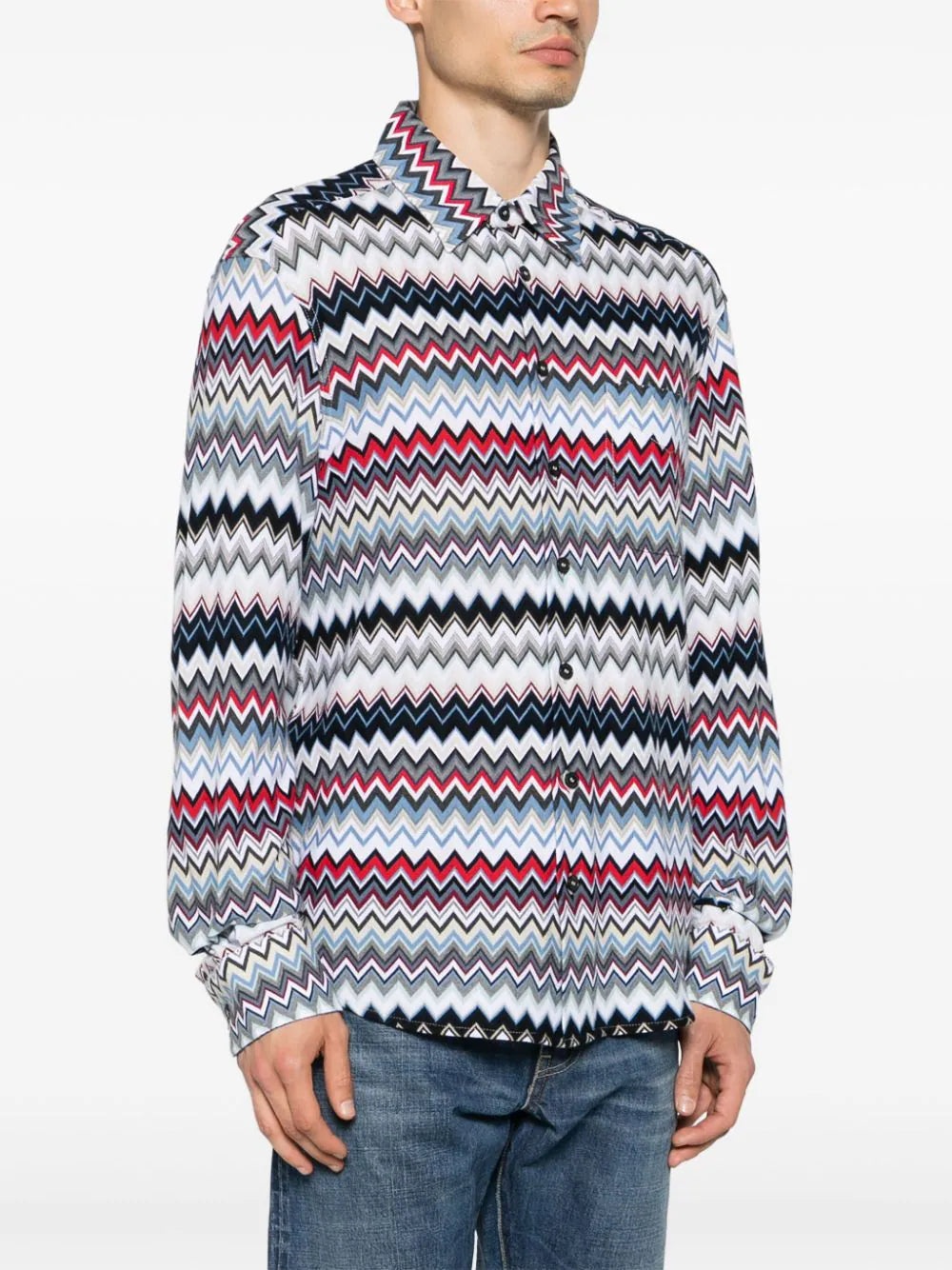 CHEVRON-KNIT COTTON SHIRT - 3