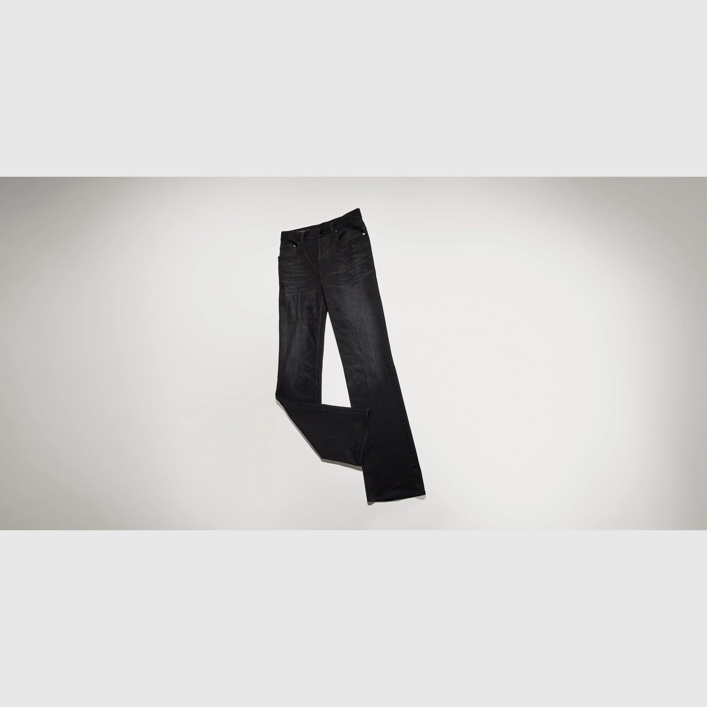Flared stretch cotton denim pants - 1
