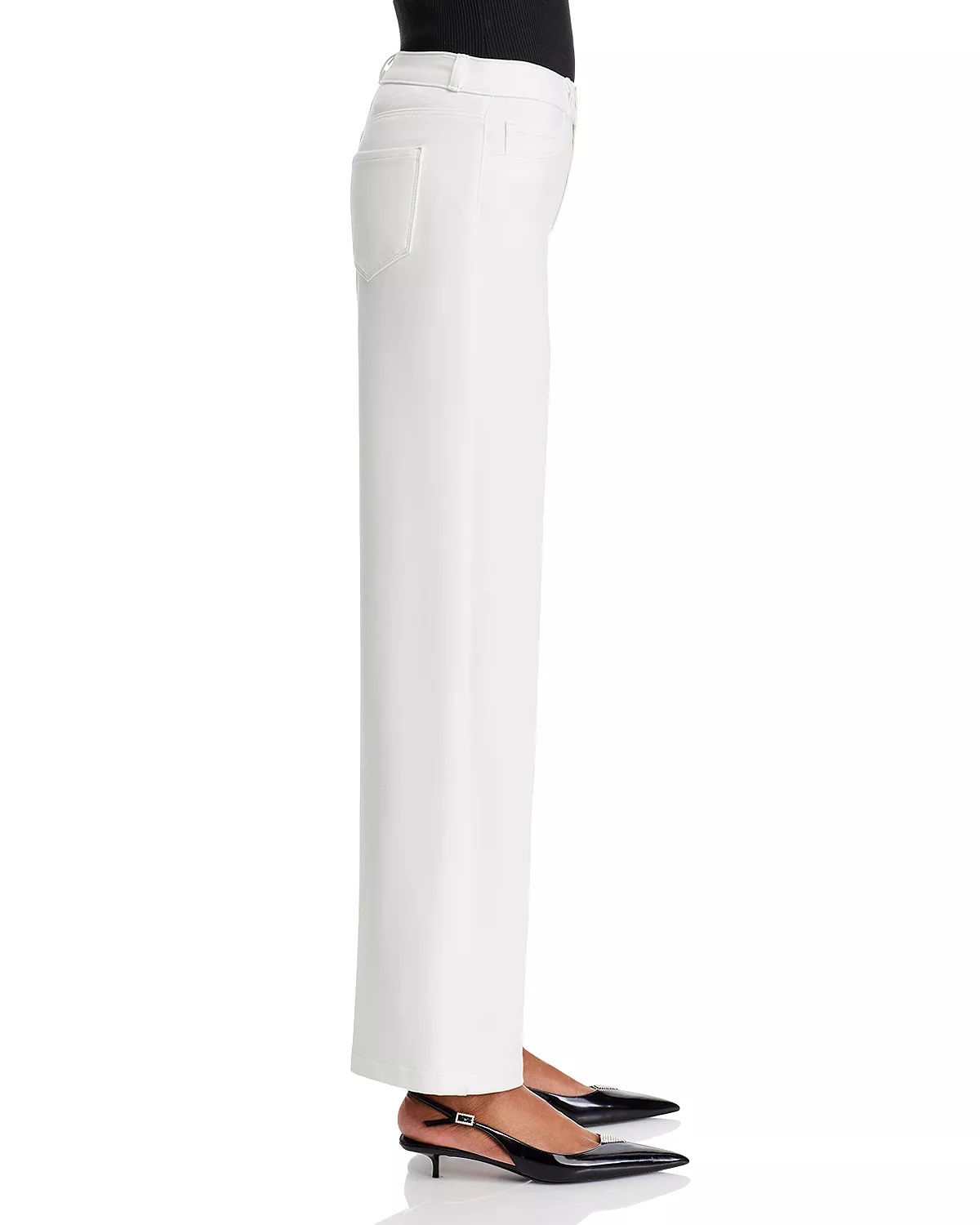 Clayton Mid Rise Wide Leg Jeans in Black - 4