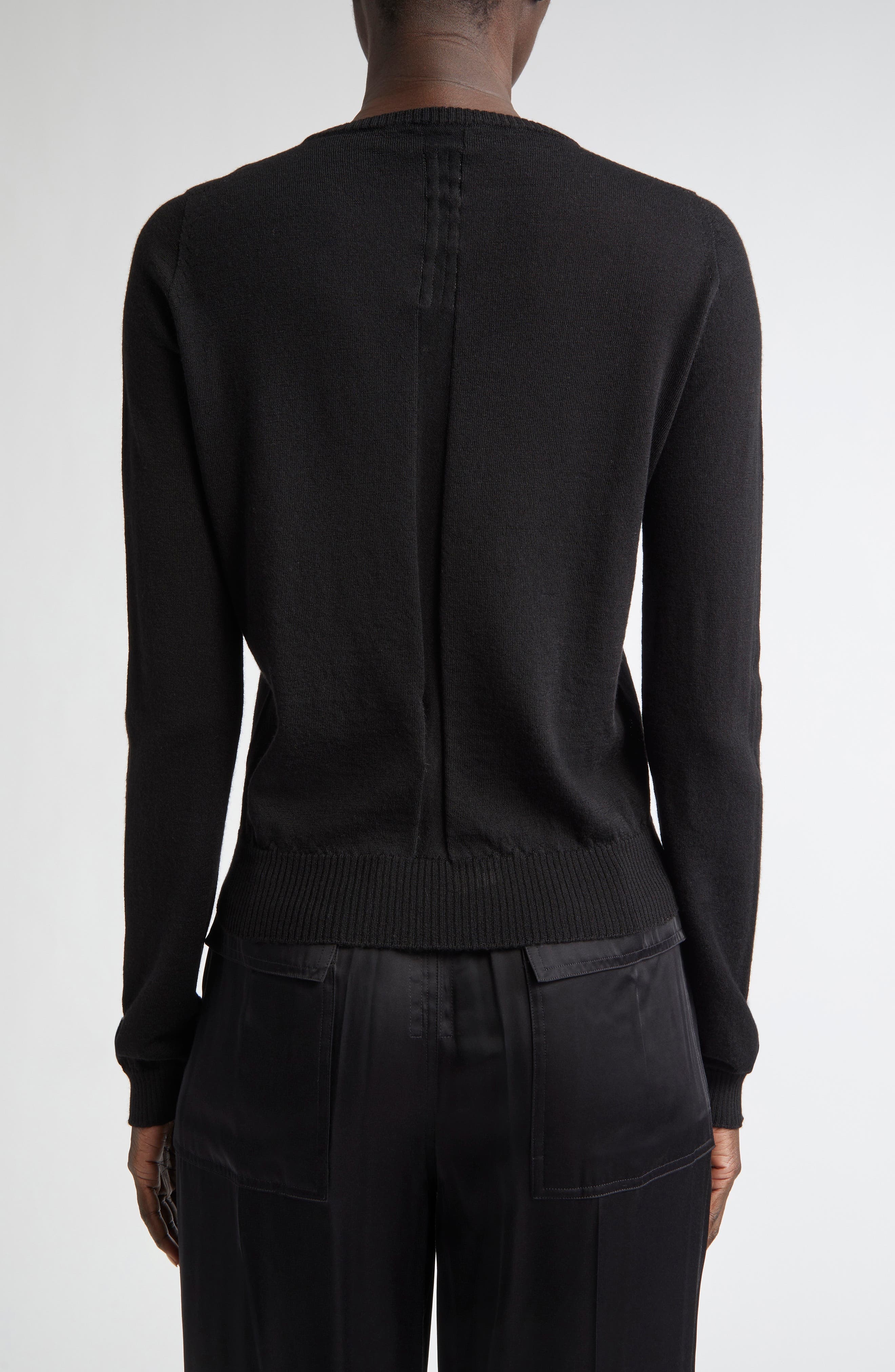 Rick Owens Biker Level Virgin Wool Sweater in Black at Nordstrom - 2
