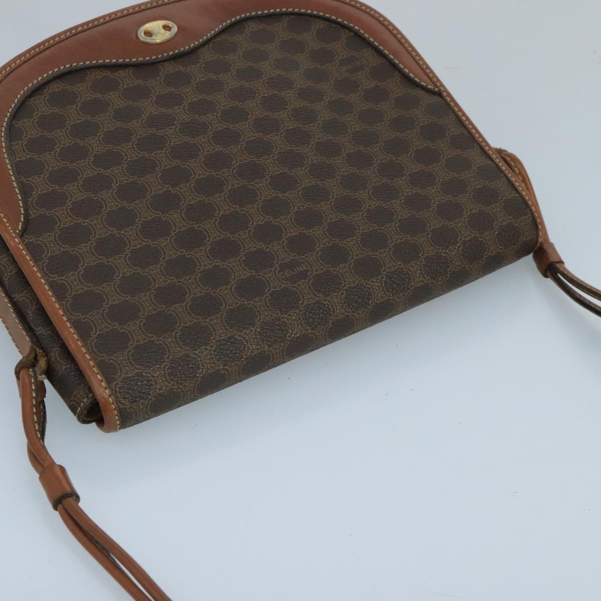CELINE Macadam Canvas Shoulder Bag Pvc Leather Brown - 6
