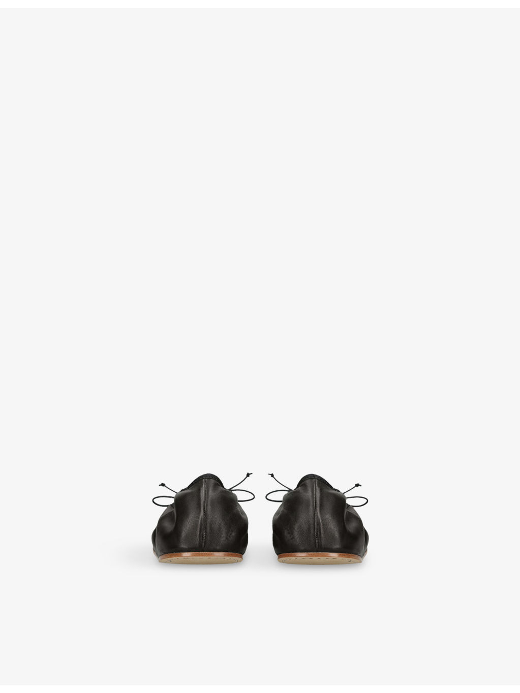 Round Leather Ballet Flats - 4