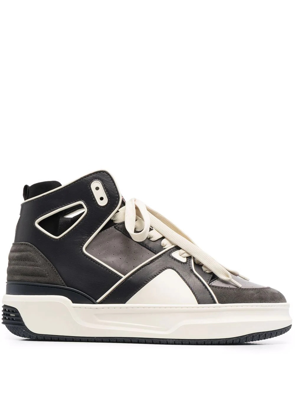 panelled high-top sneakers - 1