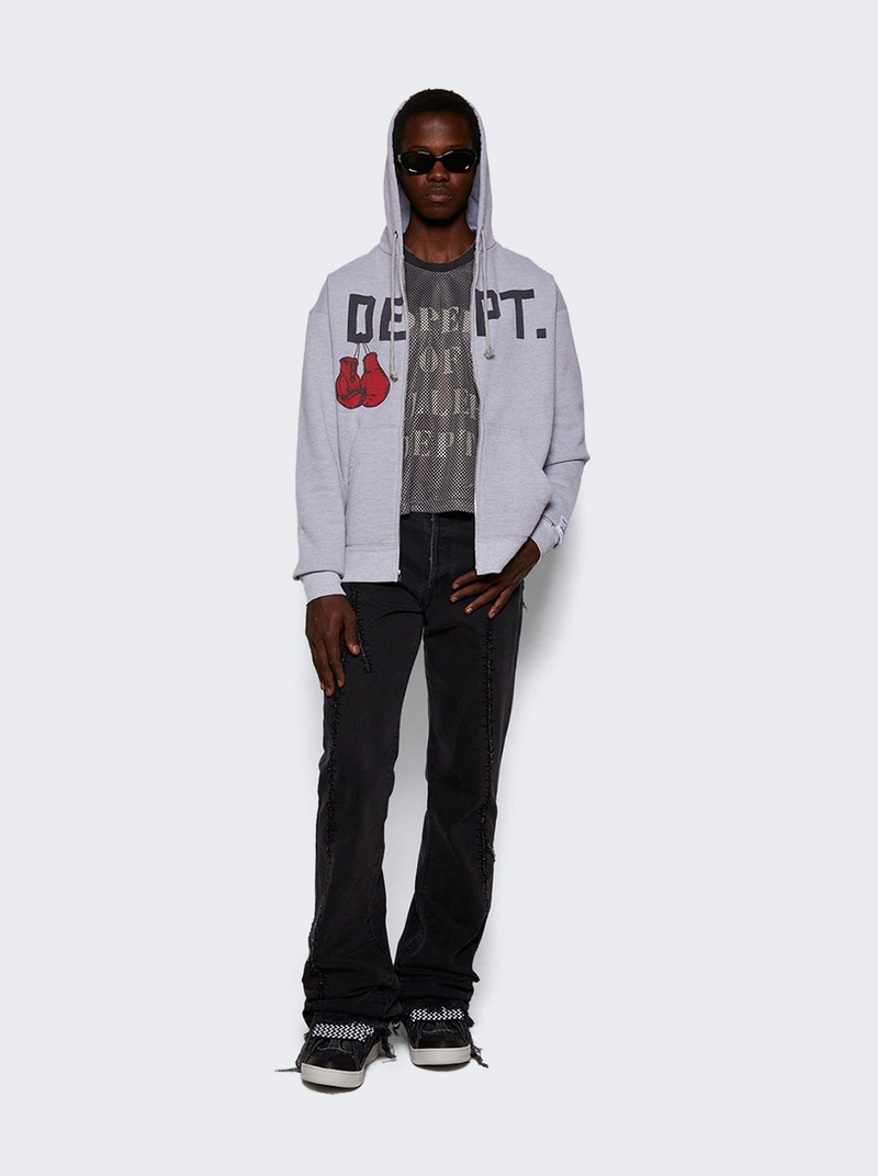 GALLERY DEPT. Boxing Merch Zip Up Hoodie Heather Grey outlook