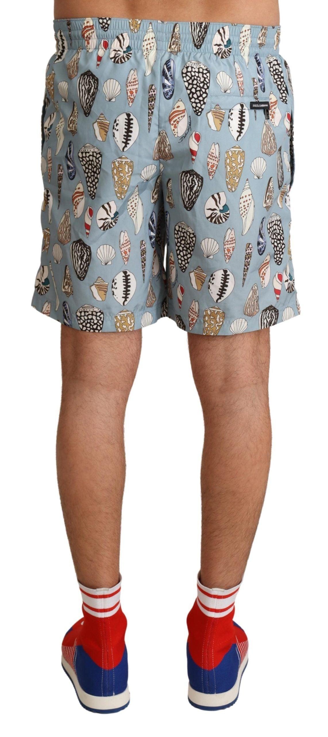 Dolce & Gabbana Blue Seashell Beachwear Swimwear Shorts - 3