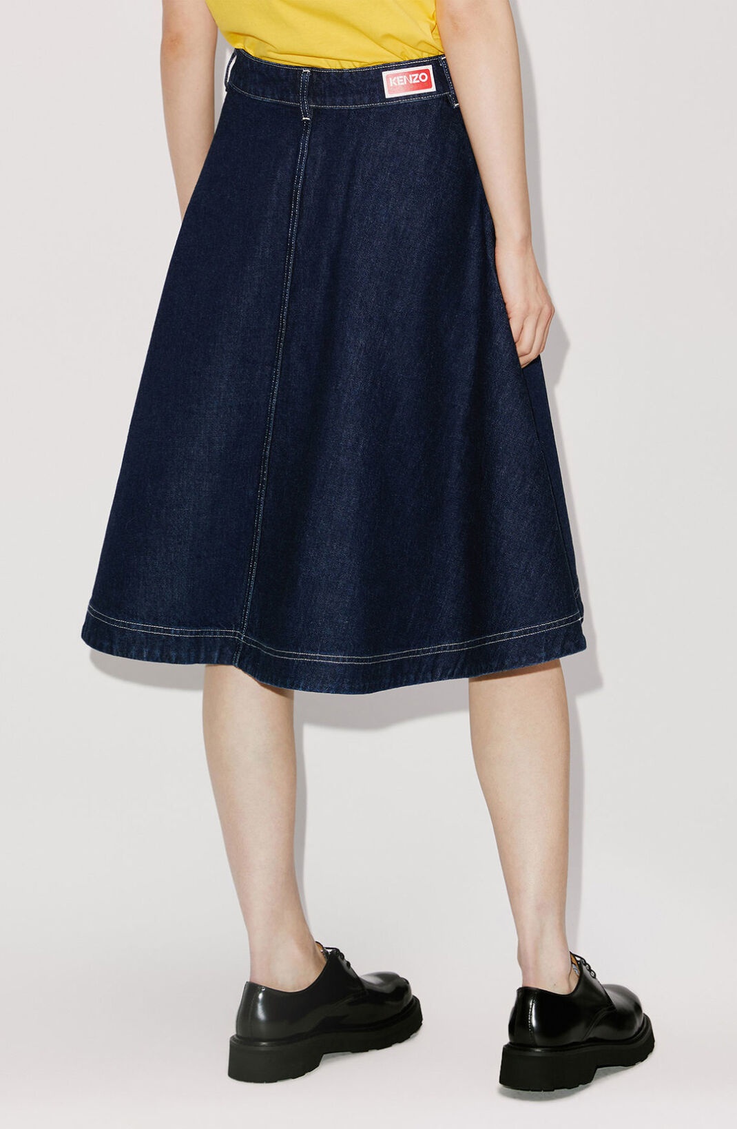 Flared denim skirt - 4