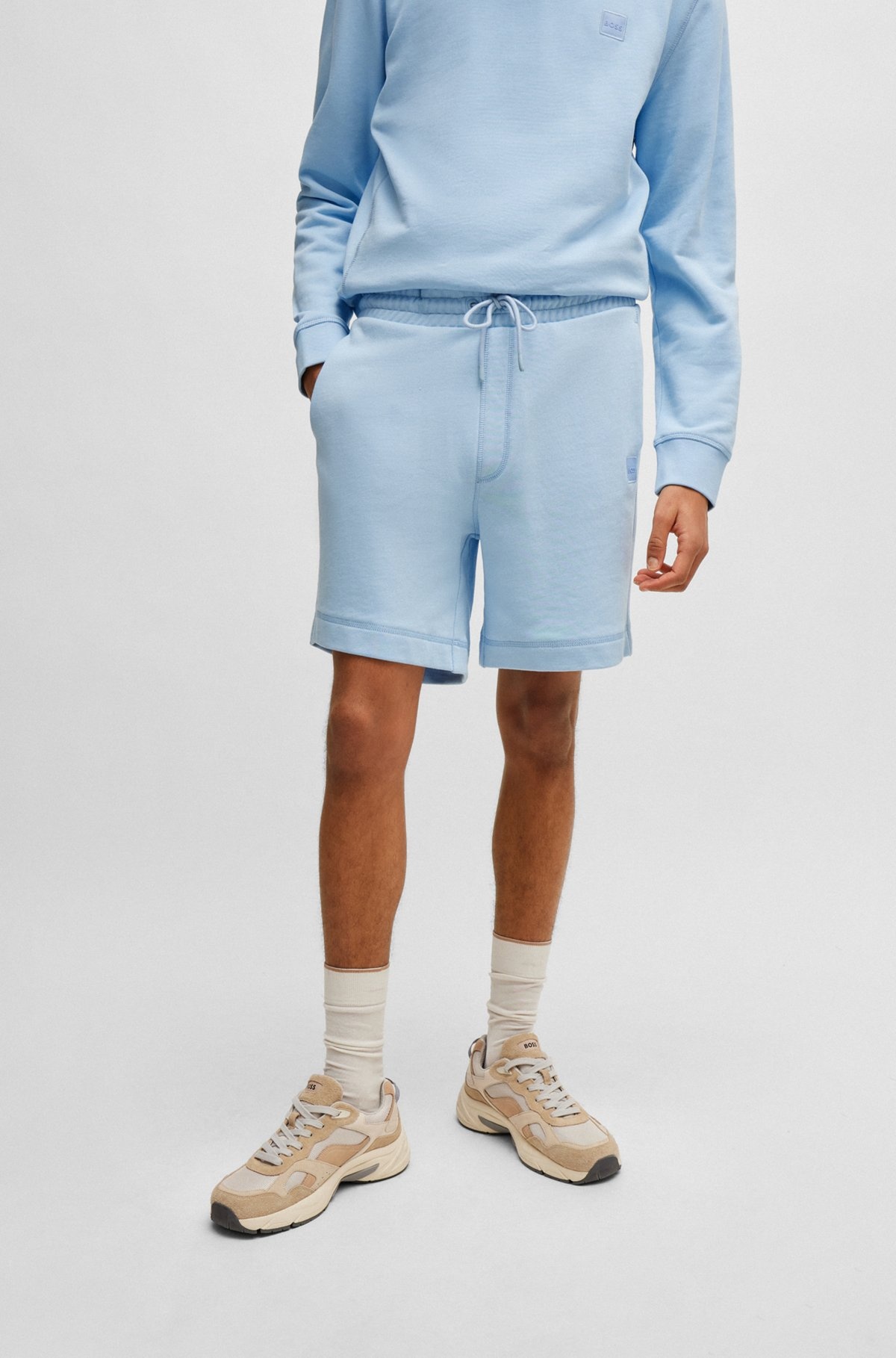 COTTON-TERRY REGULAR-FIT SHORTS WITH LOGO BADGE - 2