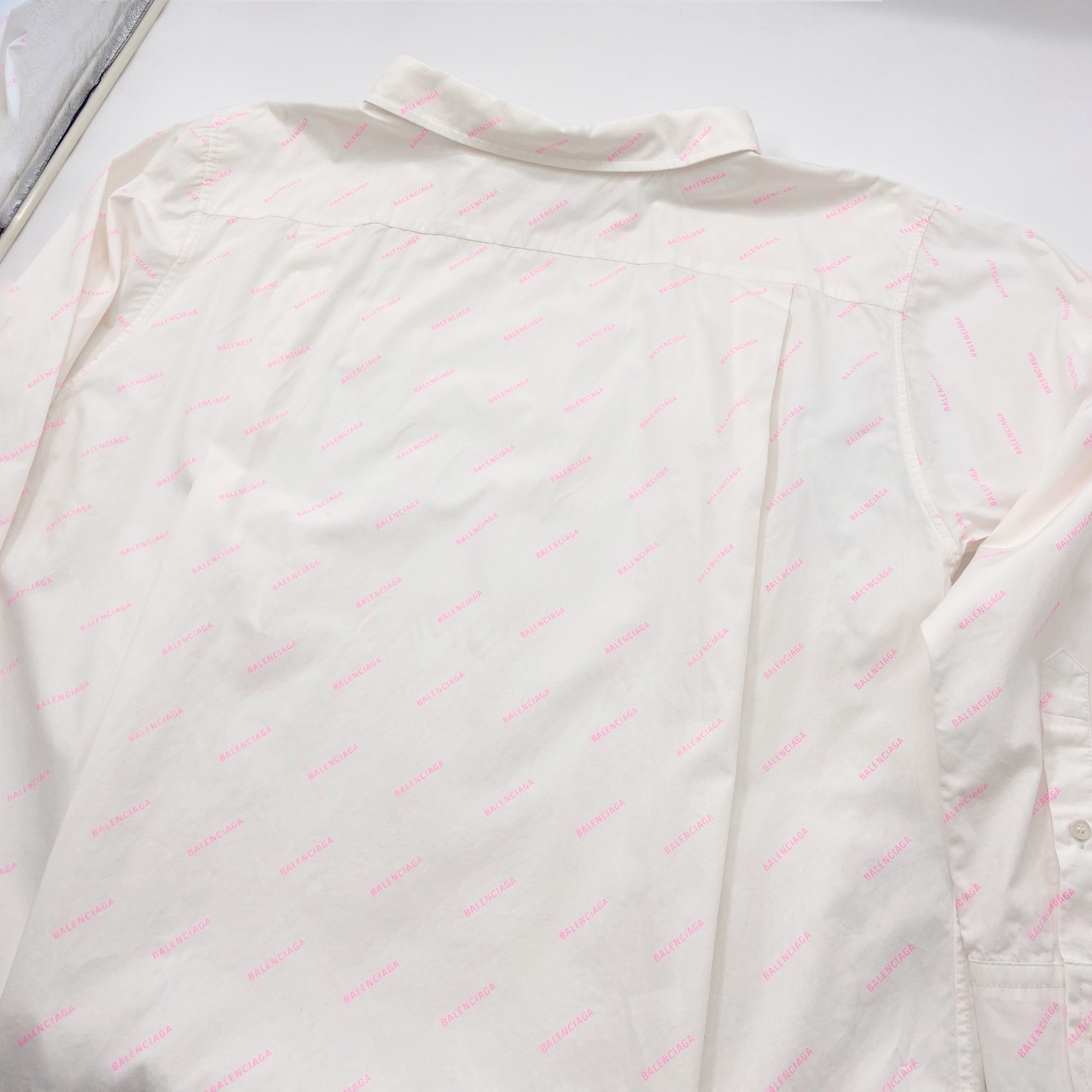 Balenciaga 2020 Demna Logo All-over Oversized Double-Back Shirt - 8