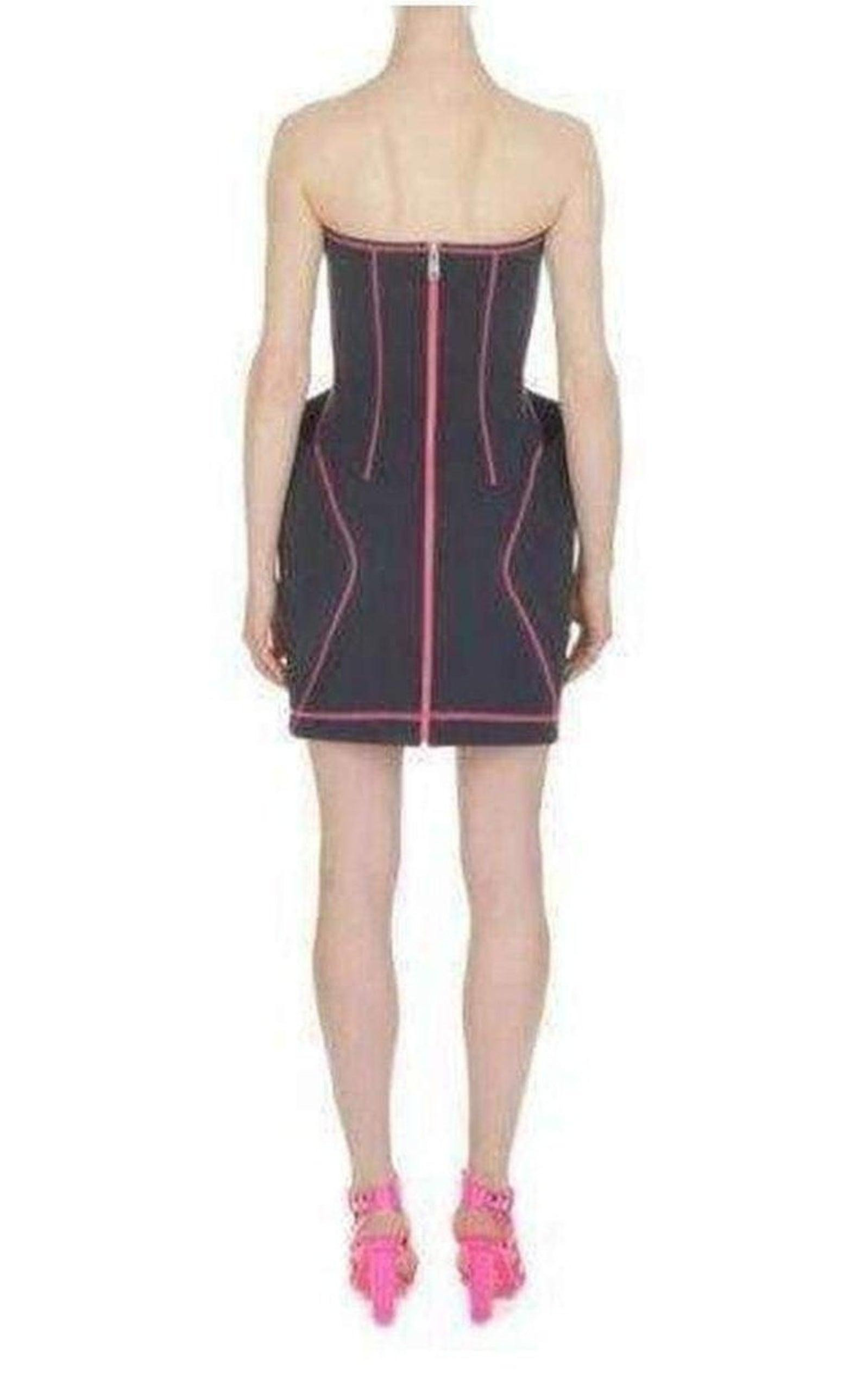 McQ - Alexander McQueen - Navy Scuba Bustier Dress - 4