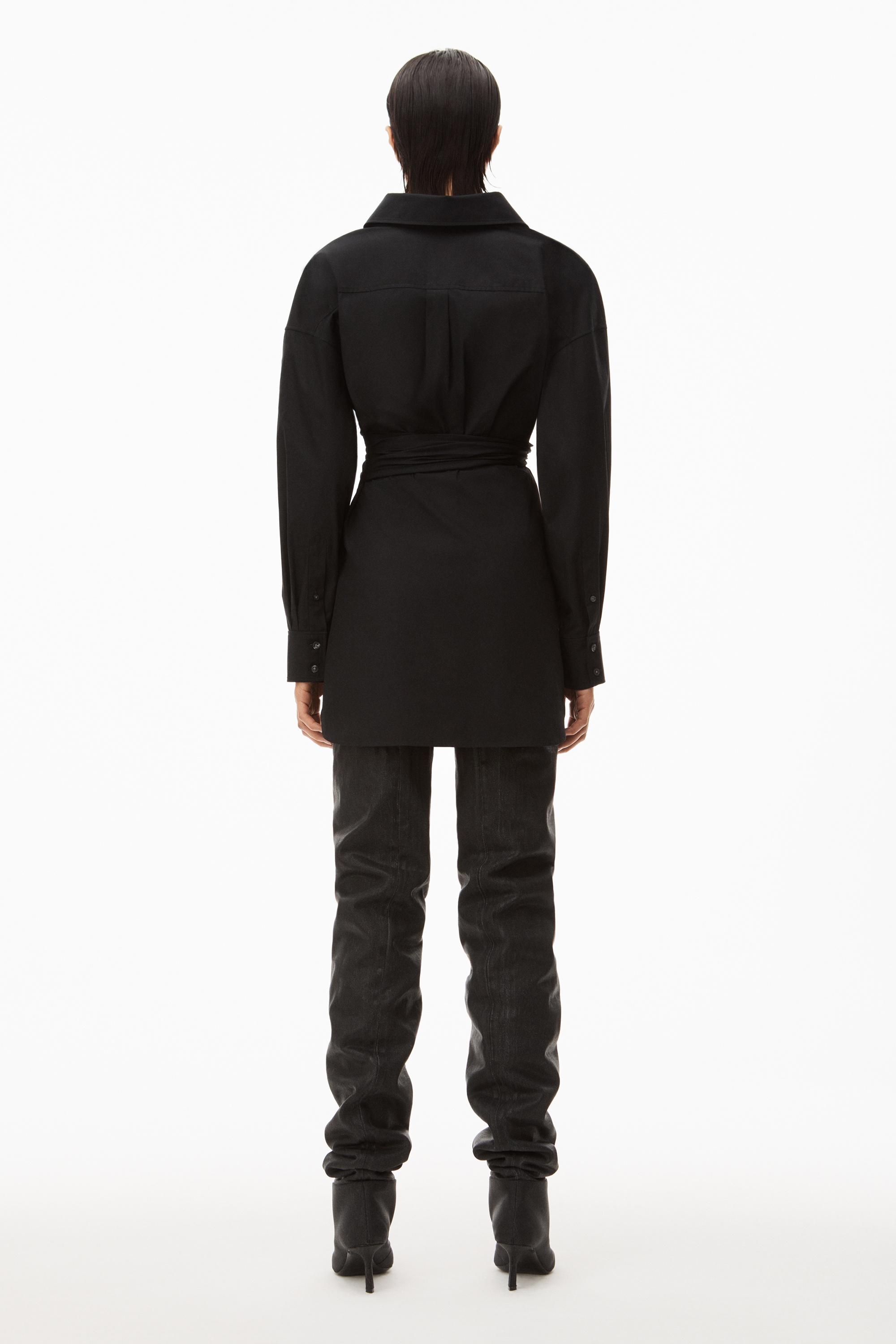 BUTTON UP DRESS IN COMPACT COTTON - 4
