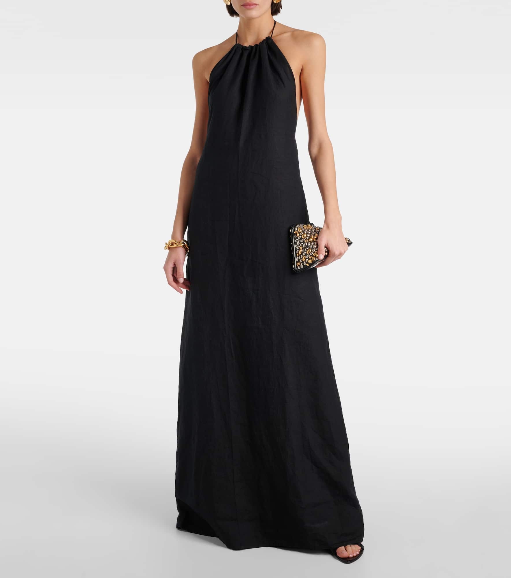 Lelia halterneck linen maxi dress - 2