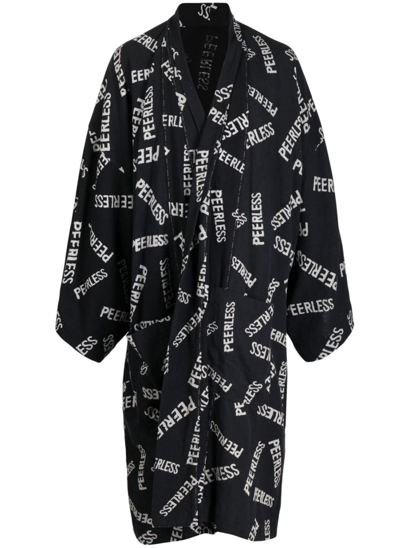 slogan-print wide-sleeve jacket 1