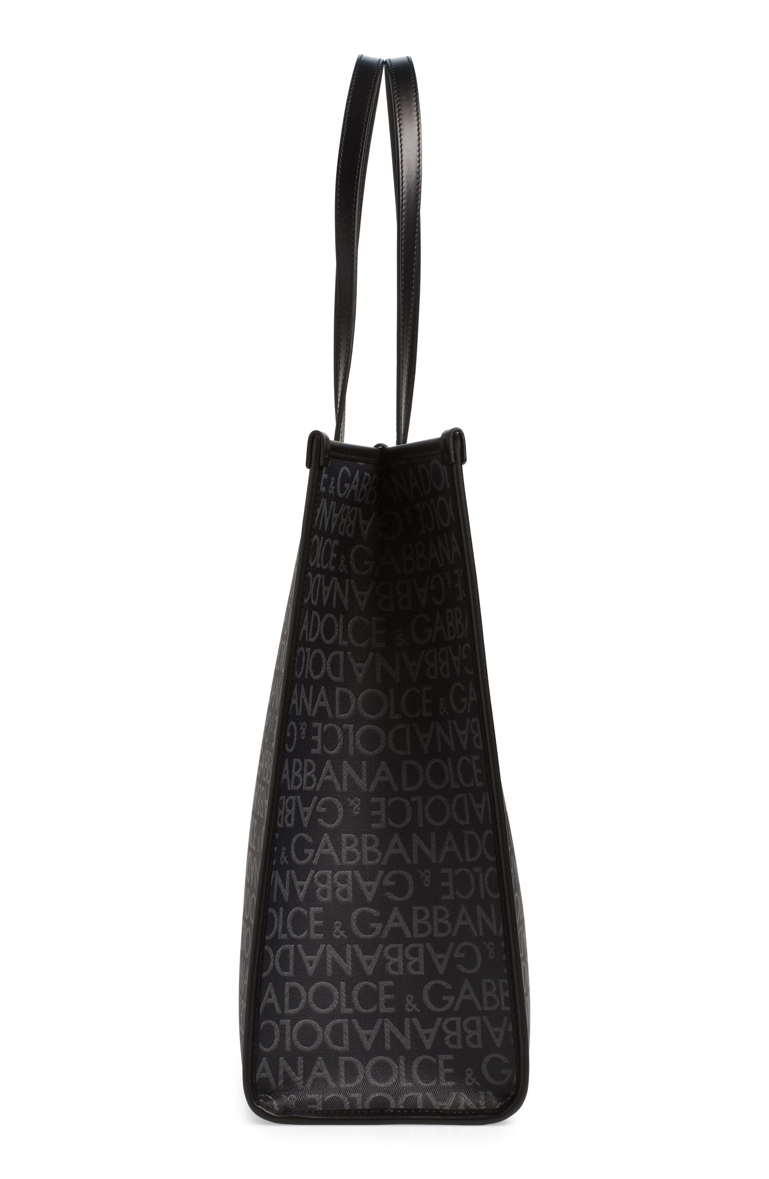 Dolce&Gabbana Logo Jacquard Tote in 8B969 Nero/Grigio at Nordstrom - 5