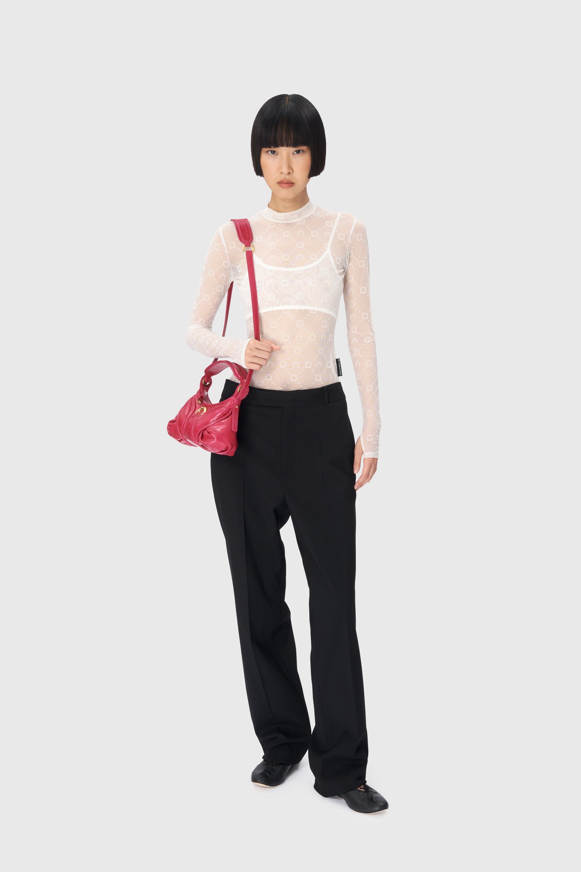 Recycled Mesh Flock Second Skin Highneck Top - 2