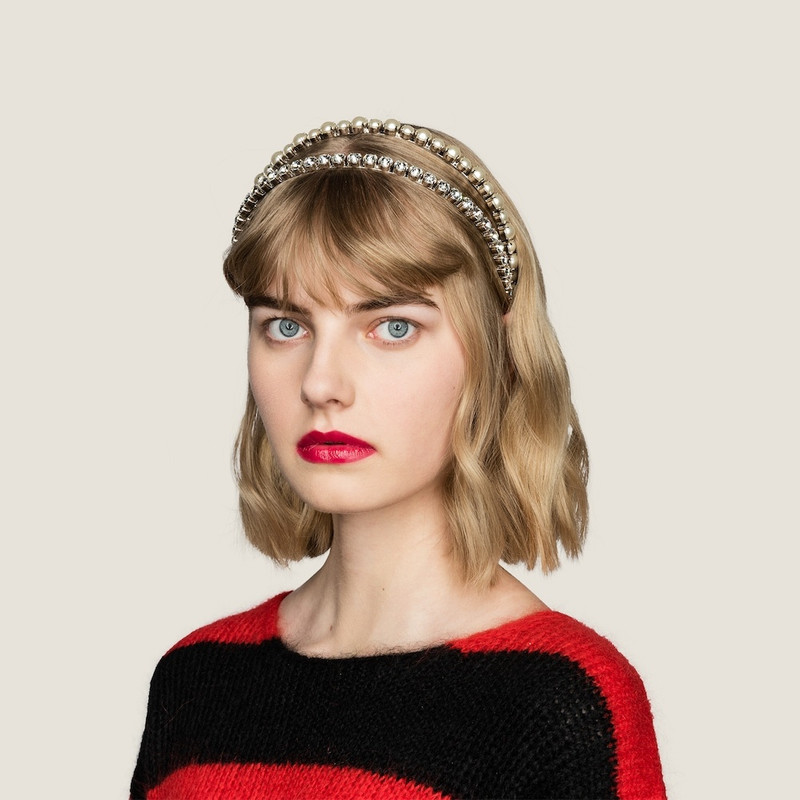 Miu Miu Headband with crystals and pearls outlook