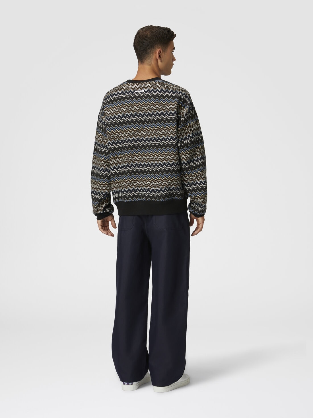 Zig zag cotton crewneck sweatshirt - 3