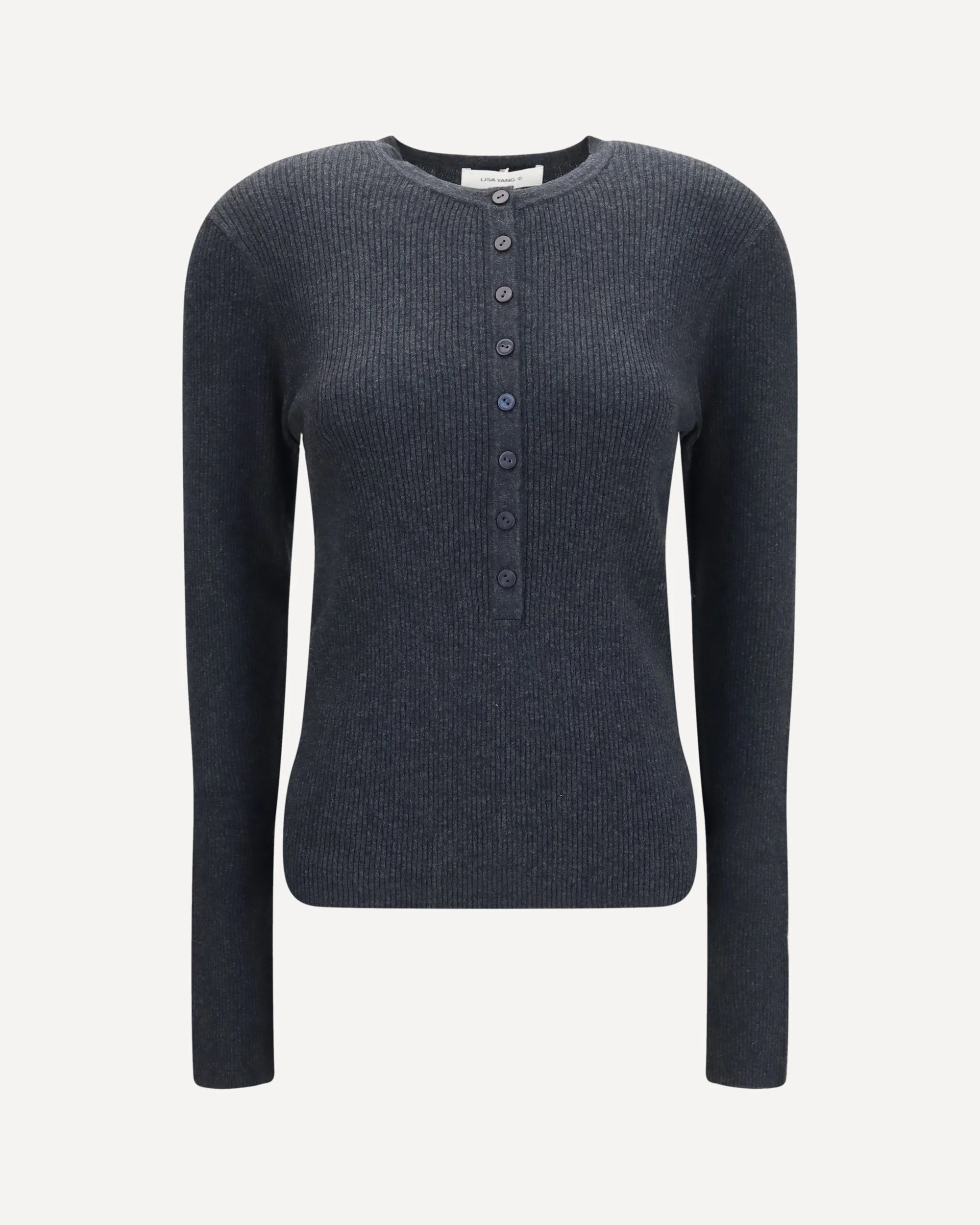 Airi Henley Sweater in cotton and cashmere - 1