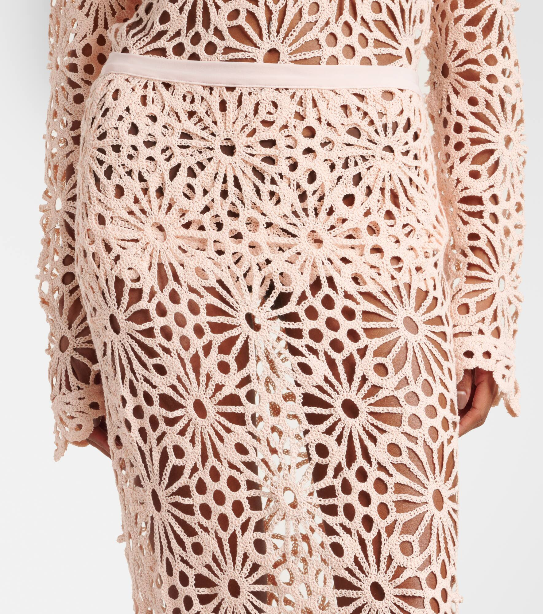 Obie crochet cotton-blend maxi skirt - 4