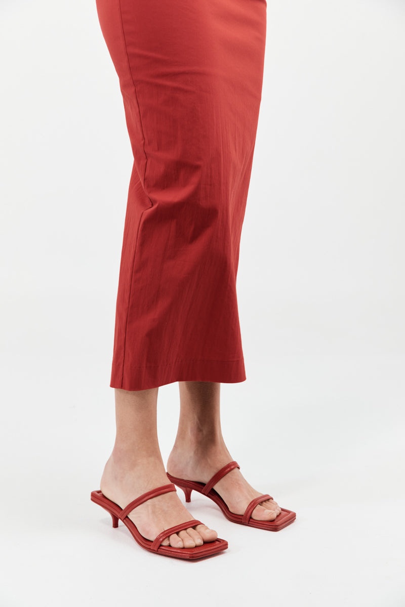 Fine Strap Kitten Heel - Rosso - 4