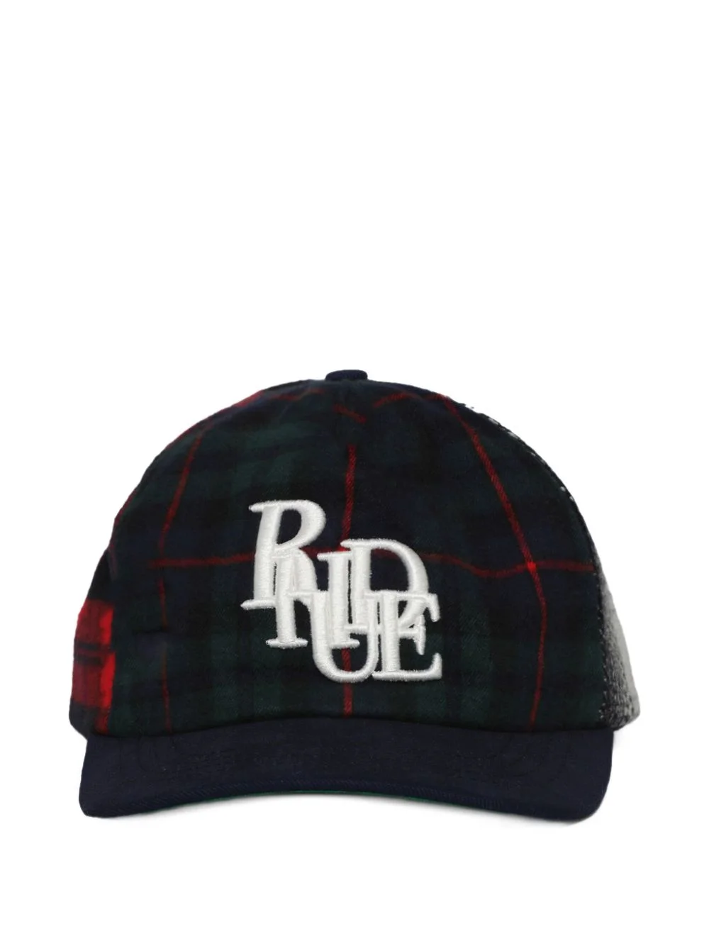 logo-embroidered plaid baseball cap - 1