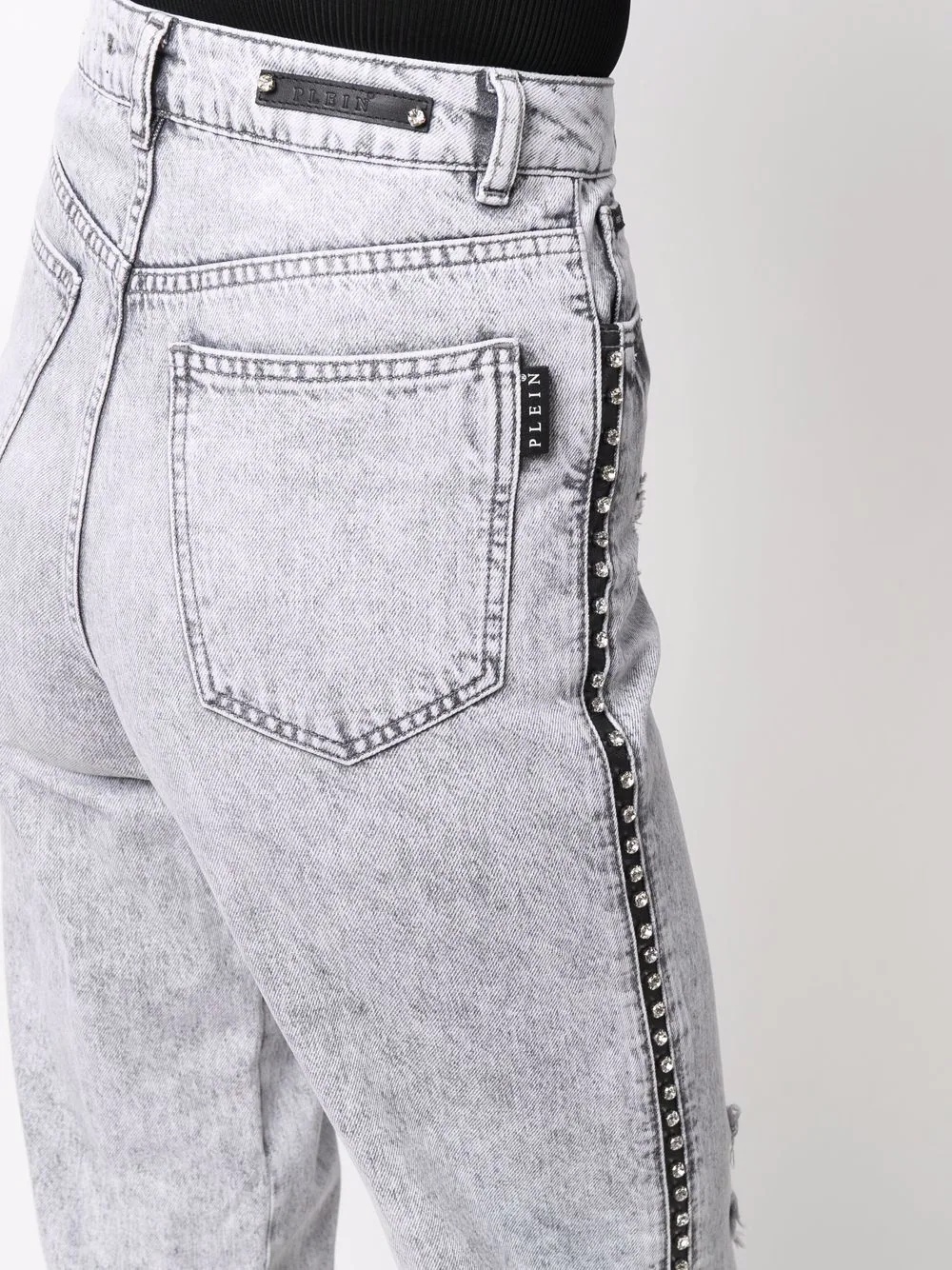Crystal ripped straight jeans - 5