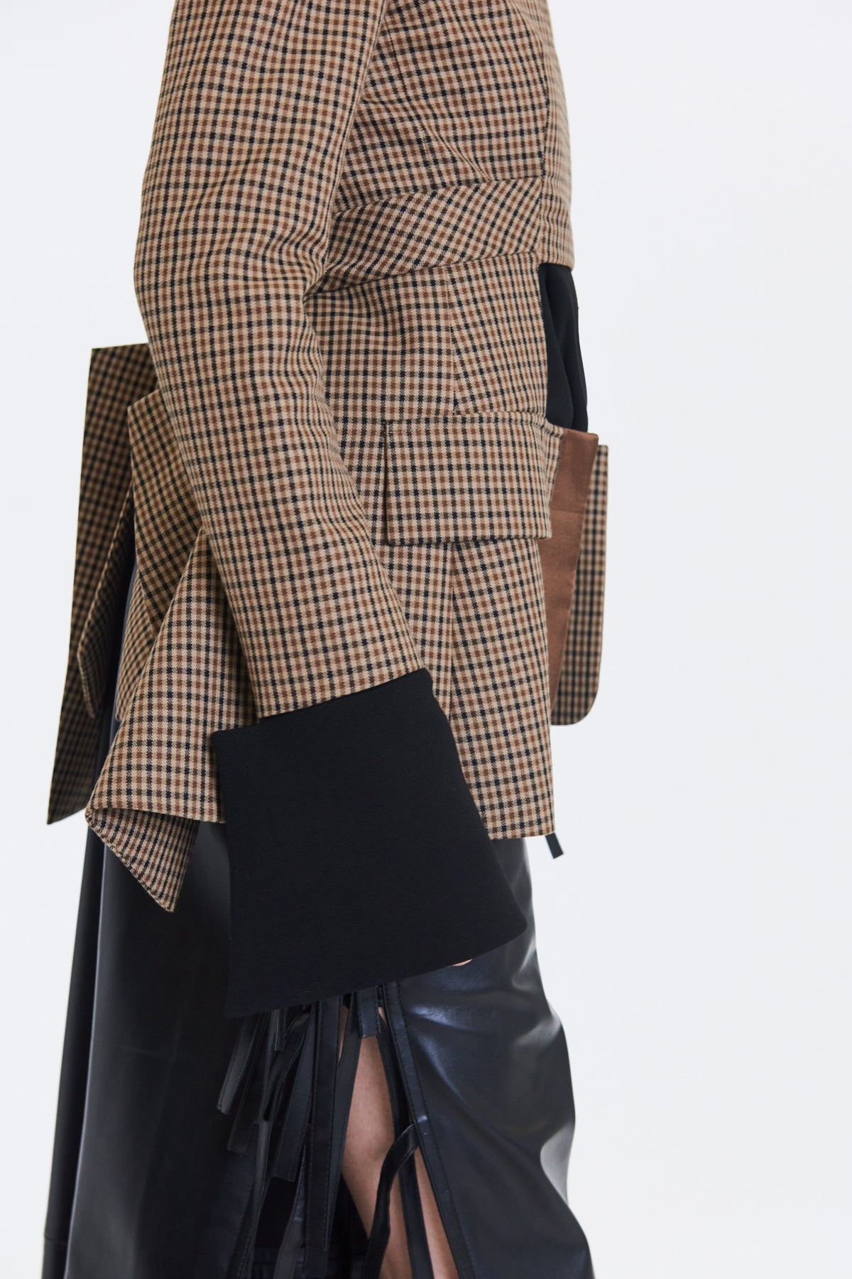 COLLARLESS DECONSTRUCTED JACKET GINGHAM - 8