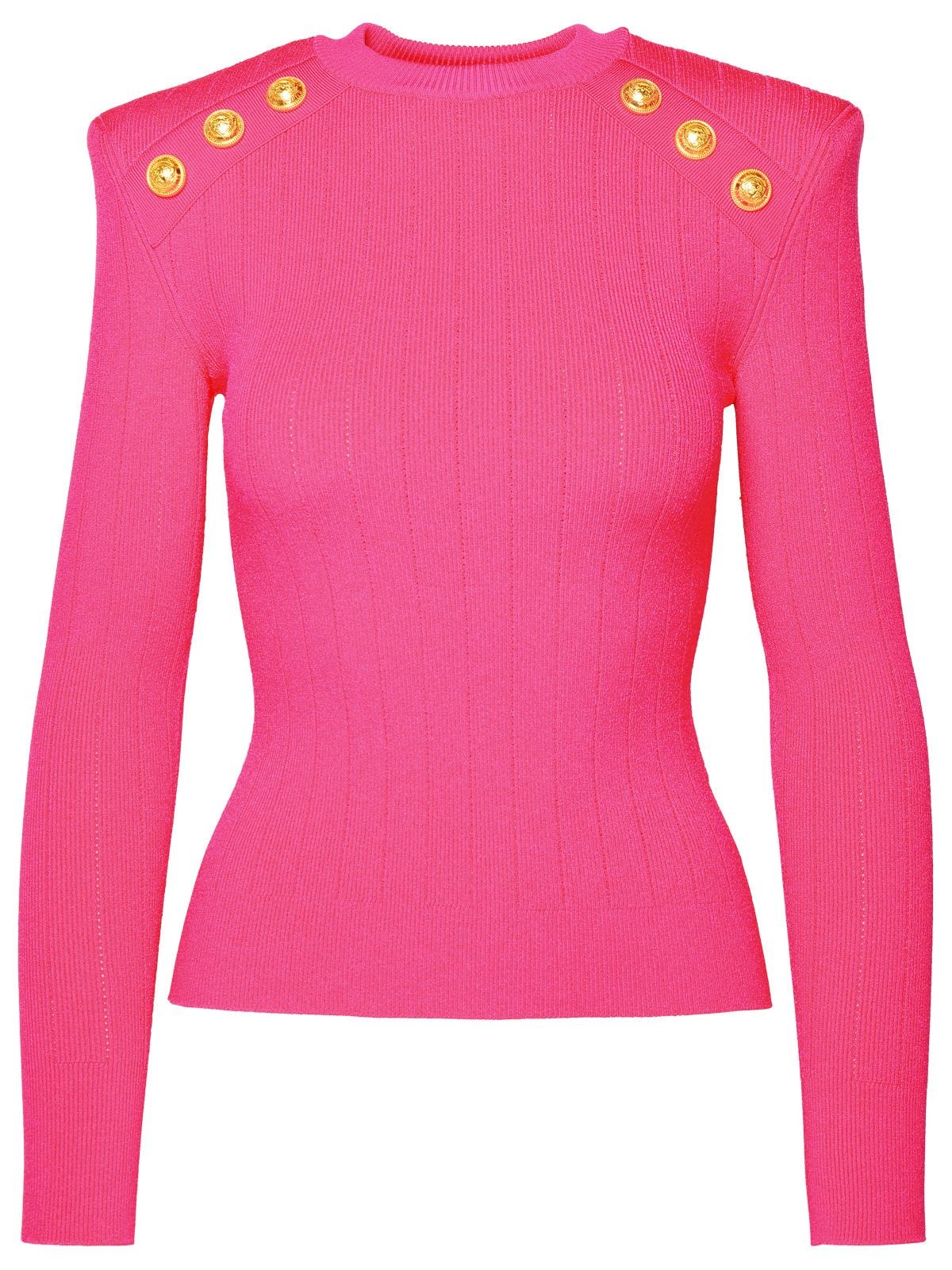 Balmain Fuchsia Viscose Blend Sweater - 1