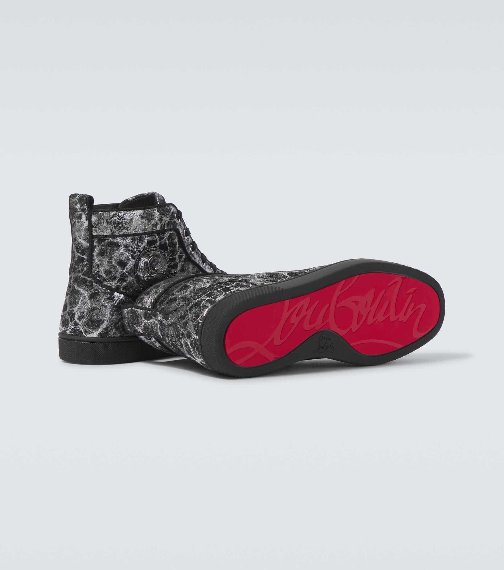 Louis printed leather high-top sneakers - 7