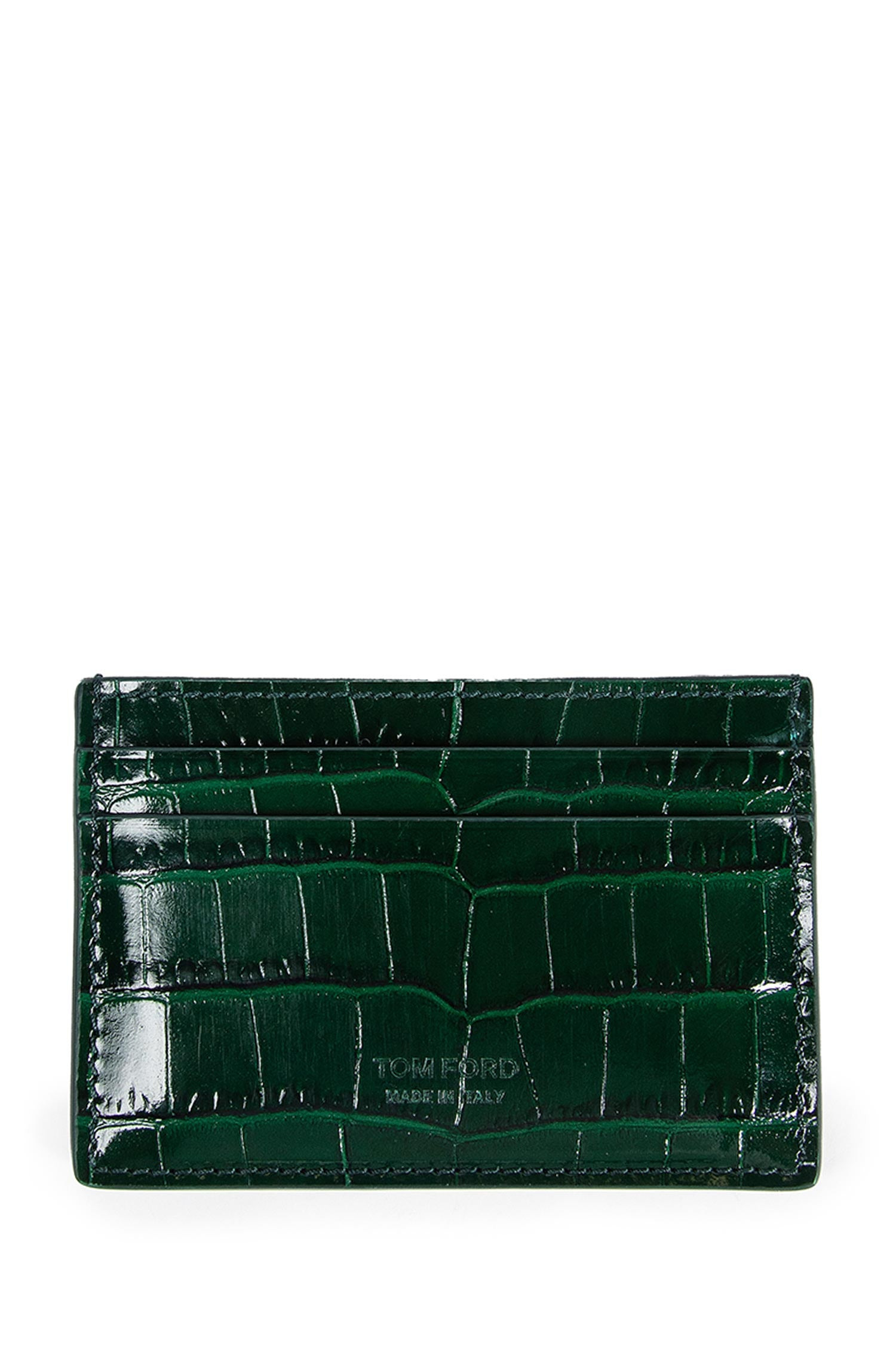 Shiny Stamped Croc Print Card Holder - 1