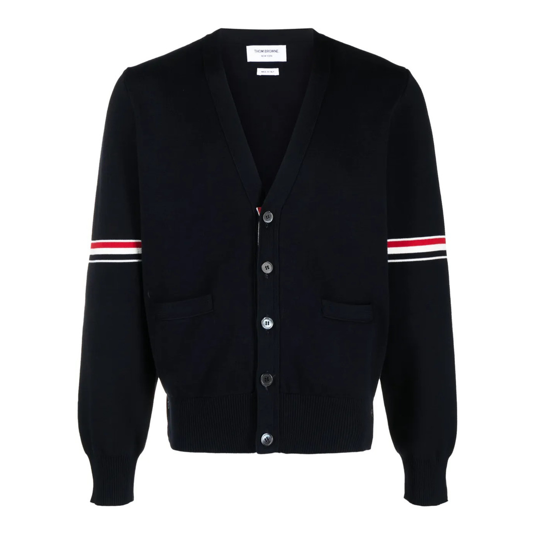 Cotton Milano Stitch V-Neck Cardigan Men - 6