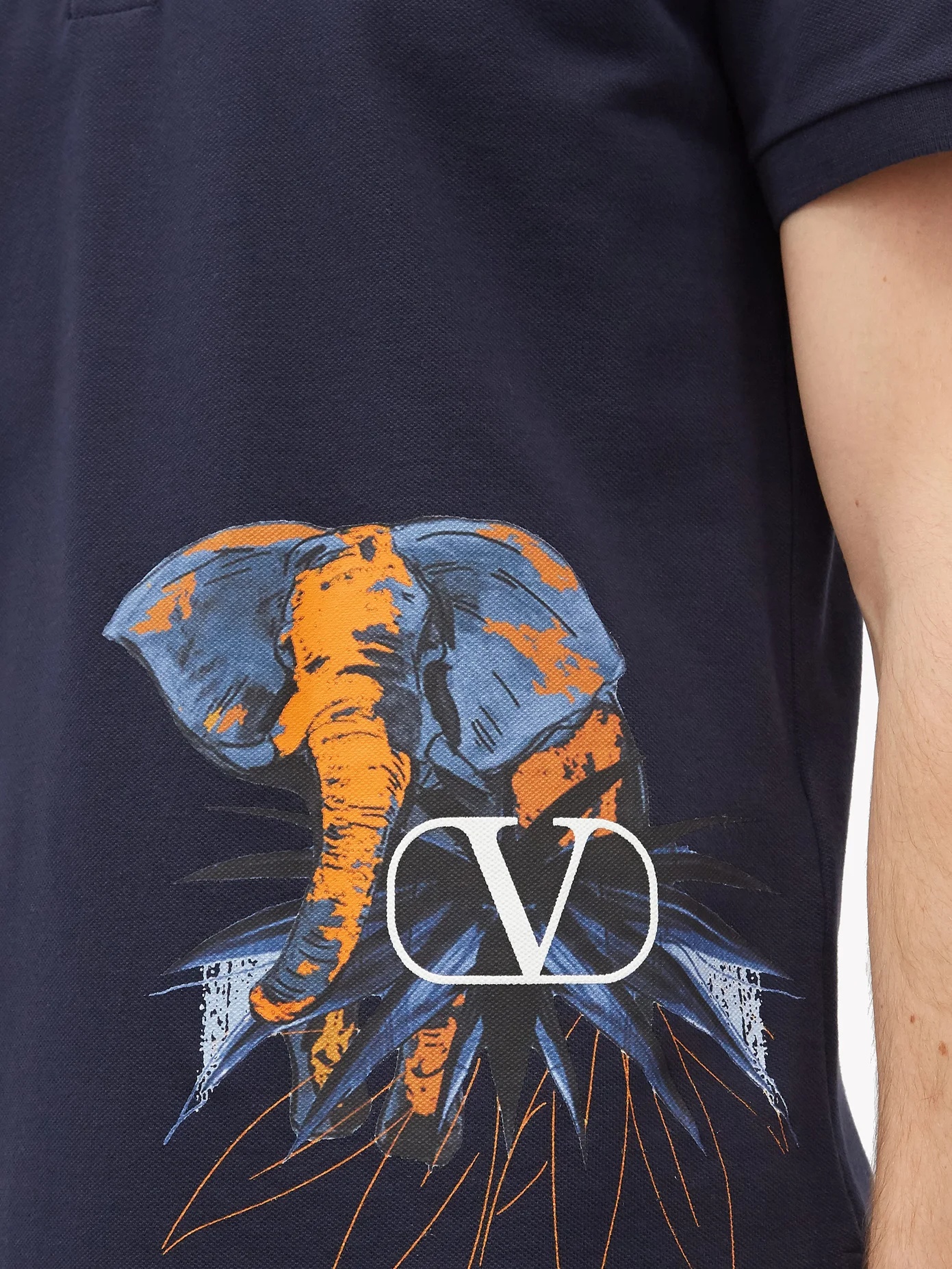 Elephant-print cotton-piqué polo shirt - 3